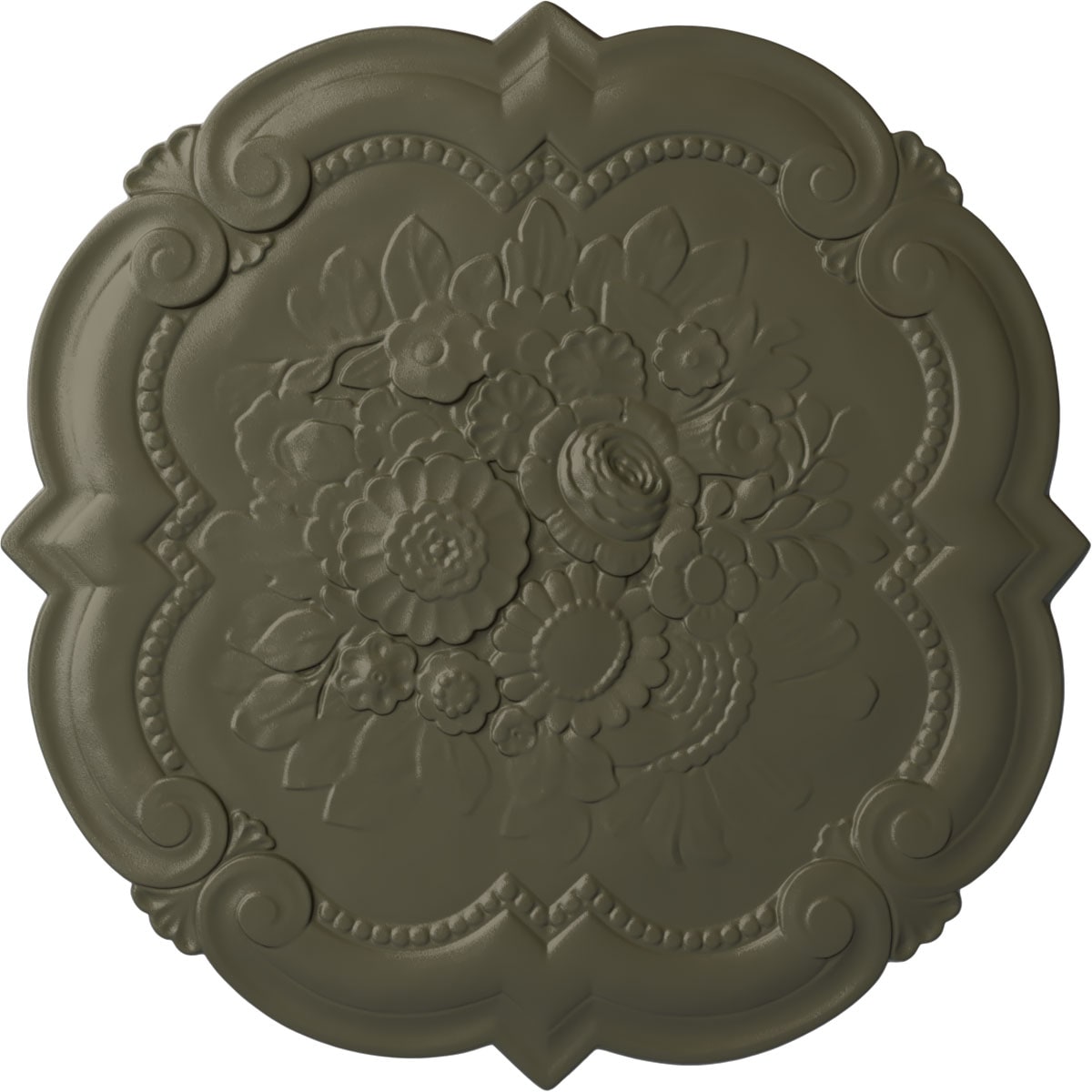 Ekena Millwork CM24VIWHF Victorian 24.38-in W x 24.38-in L Painted Witch Hazel Polyurethane Whole Ceiling Medallion