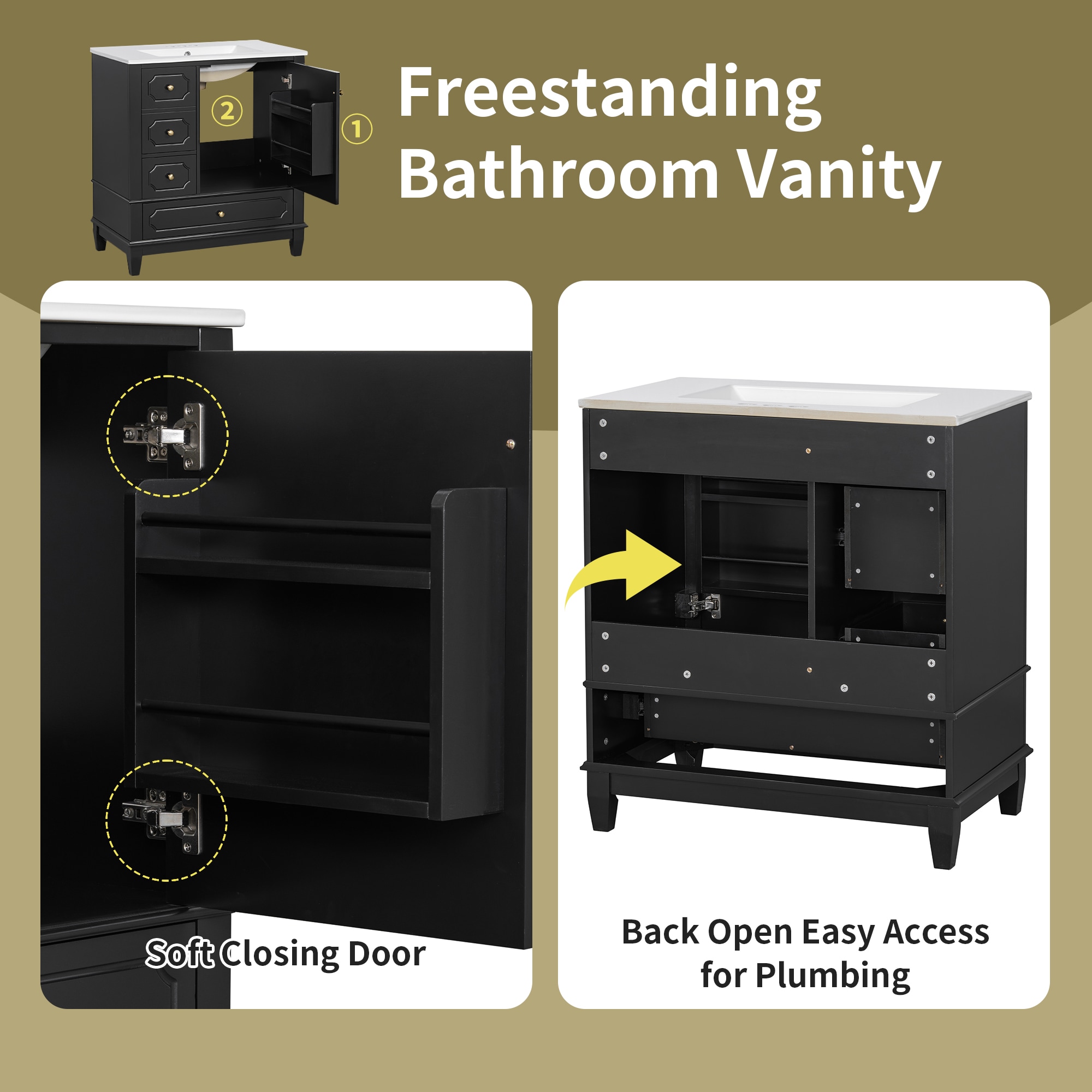 WELLFOR NIE-N7VT04W Bath-Vanity-Combo - View #3
