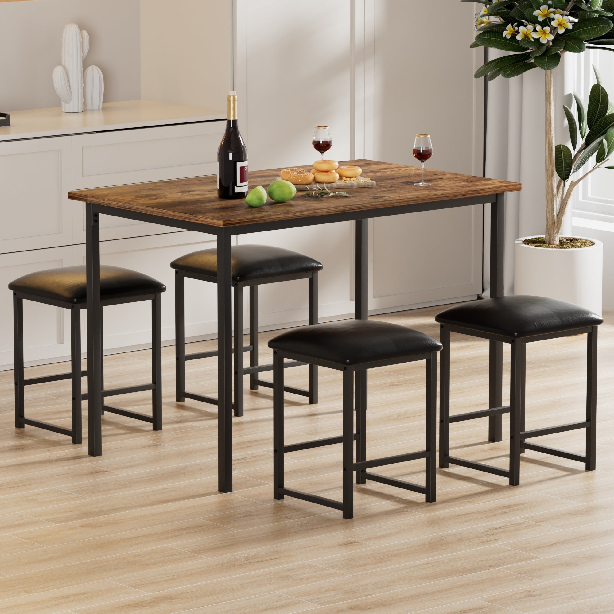 Vecelo LOE-XJM-TC22-BRN Dining-Sets - View #2