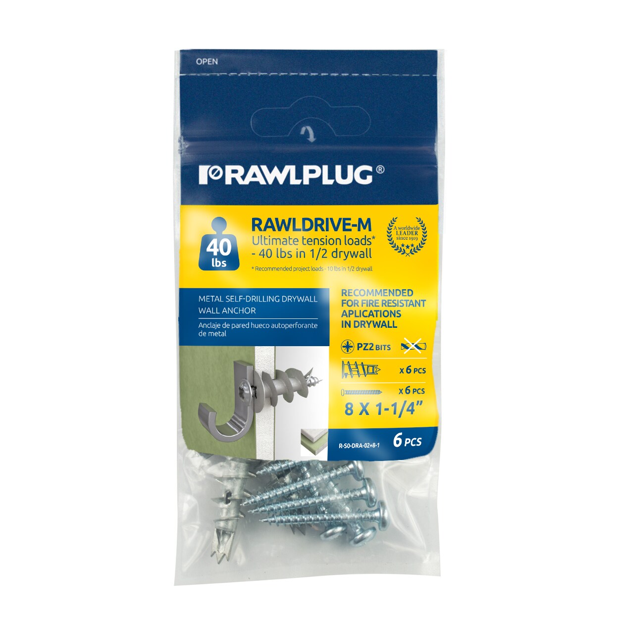 Rawlplug R-S0-DRA-02+8-1 Drywall-Anchors - View #5