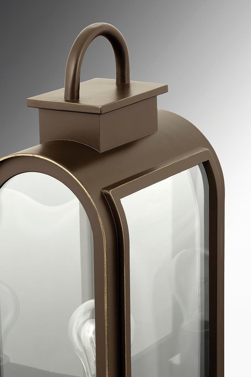 16" Bronze Aluminum Wall Lantern with Clear Glass
