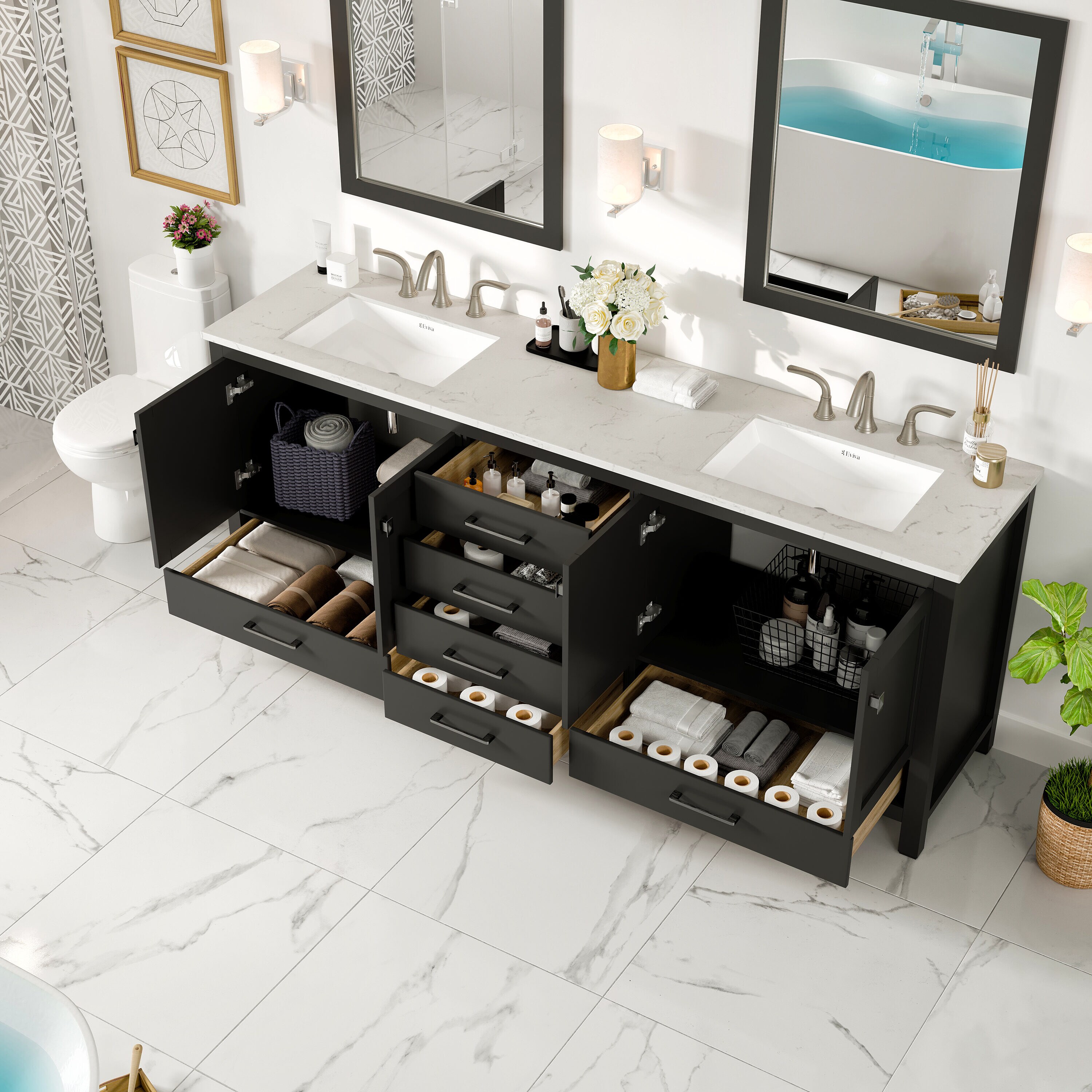 Eviva EVVN412-84ES Bath-Vanity-Combo - View #5