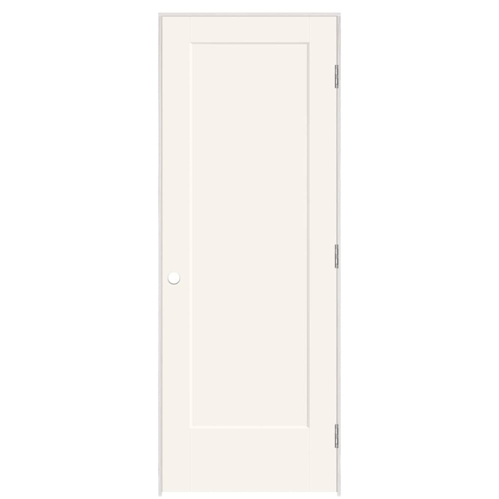 Masonite 895828 30-in x 80-in White Solid core 1-panel Left hand Smooth Prefinished Molded composite Flat Jamb Single Prehung Interior Door