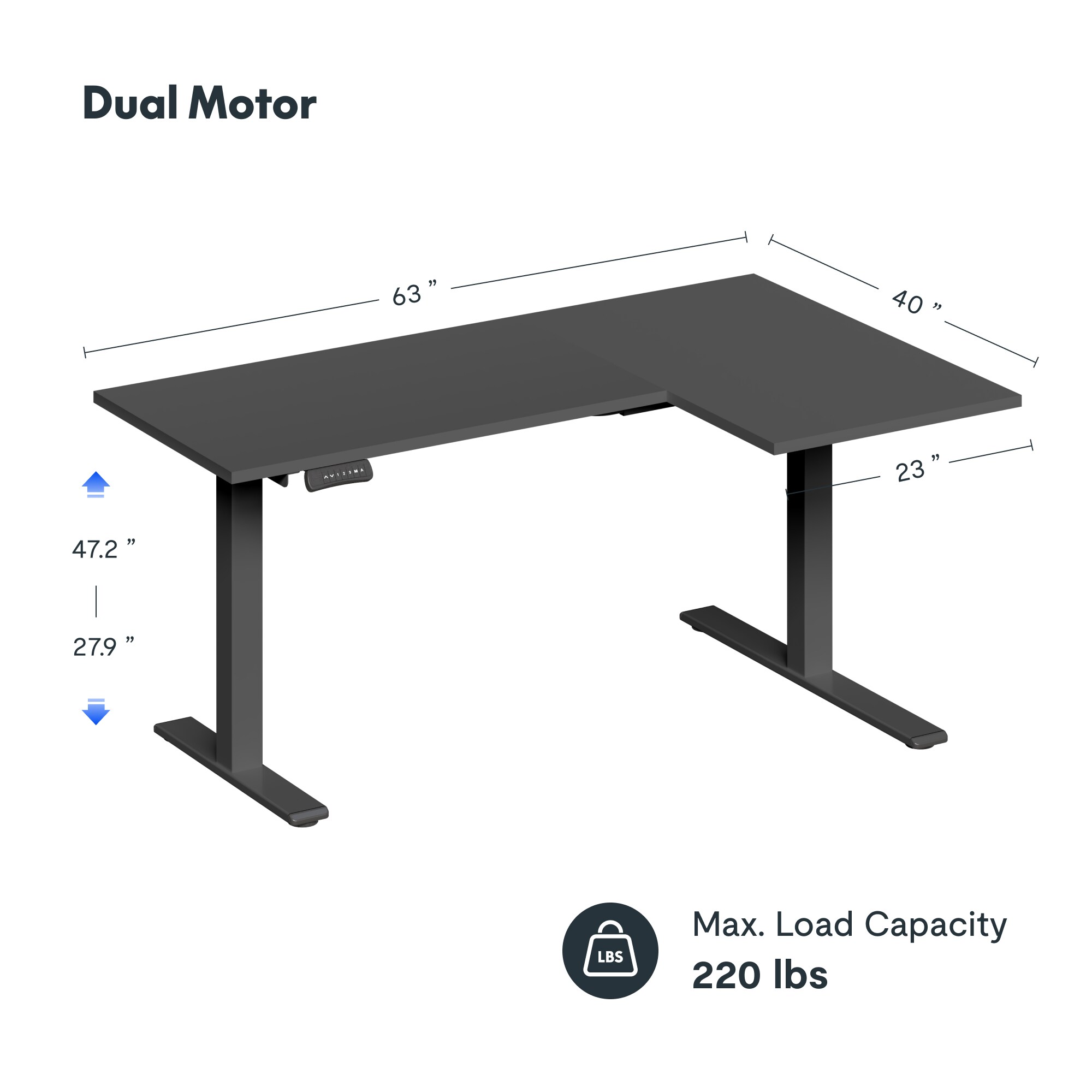 FlexiSpot E1LB406424-B desks - View #6