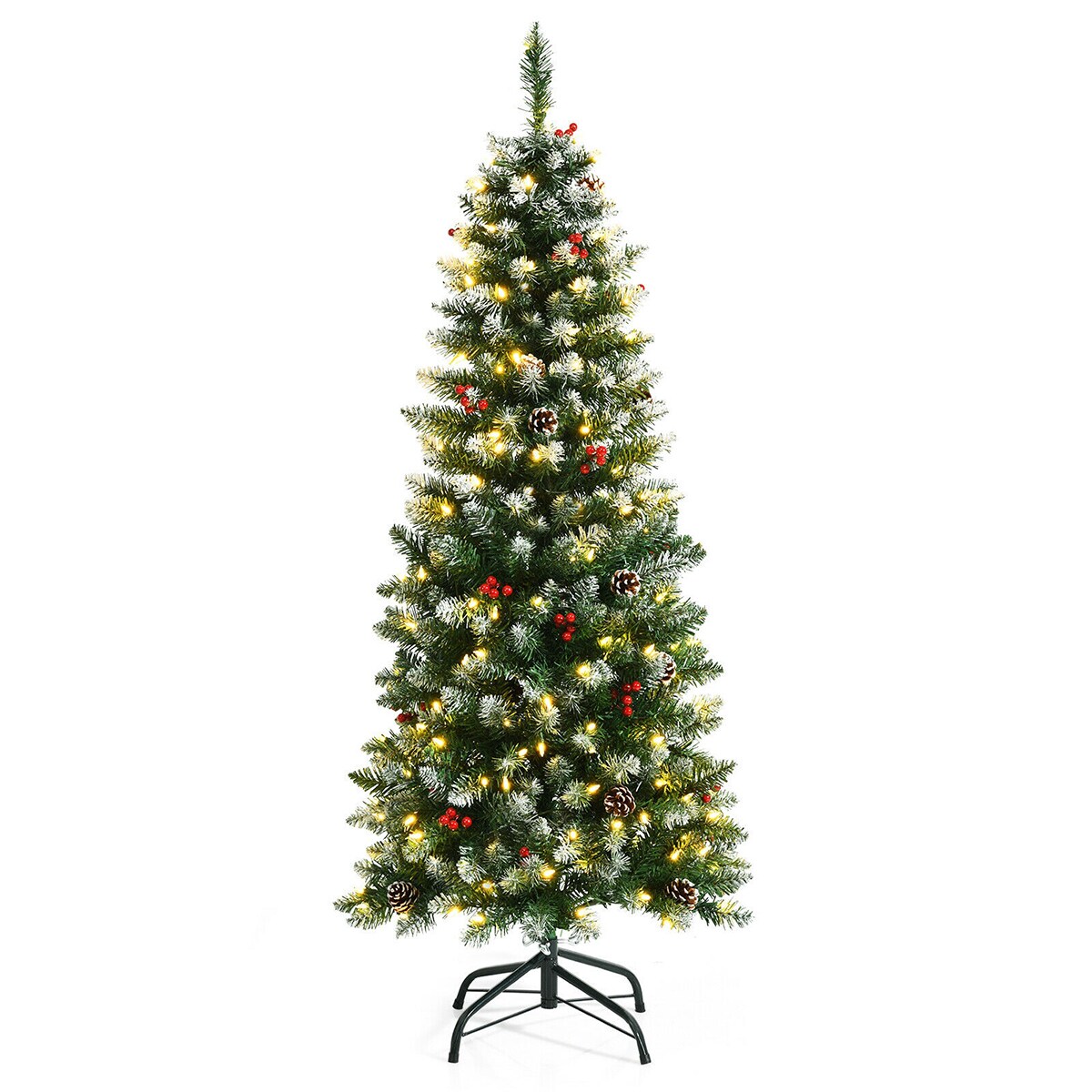 Forclover 5-ft Pre-lit Artificial Christmas Tree with LED Lights in the ...