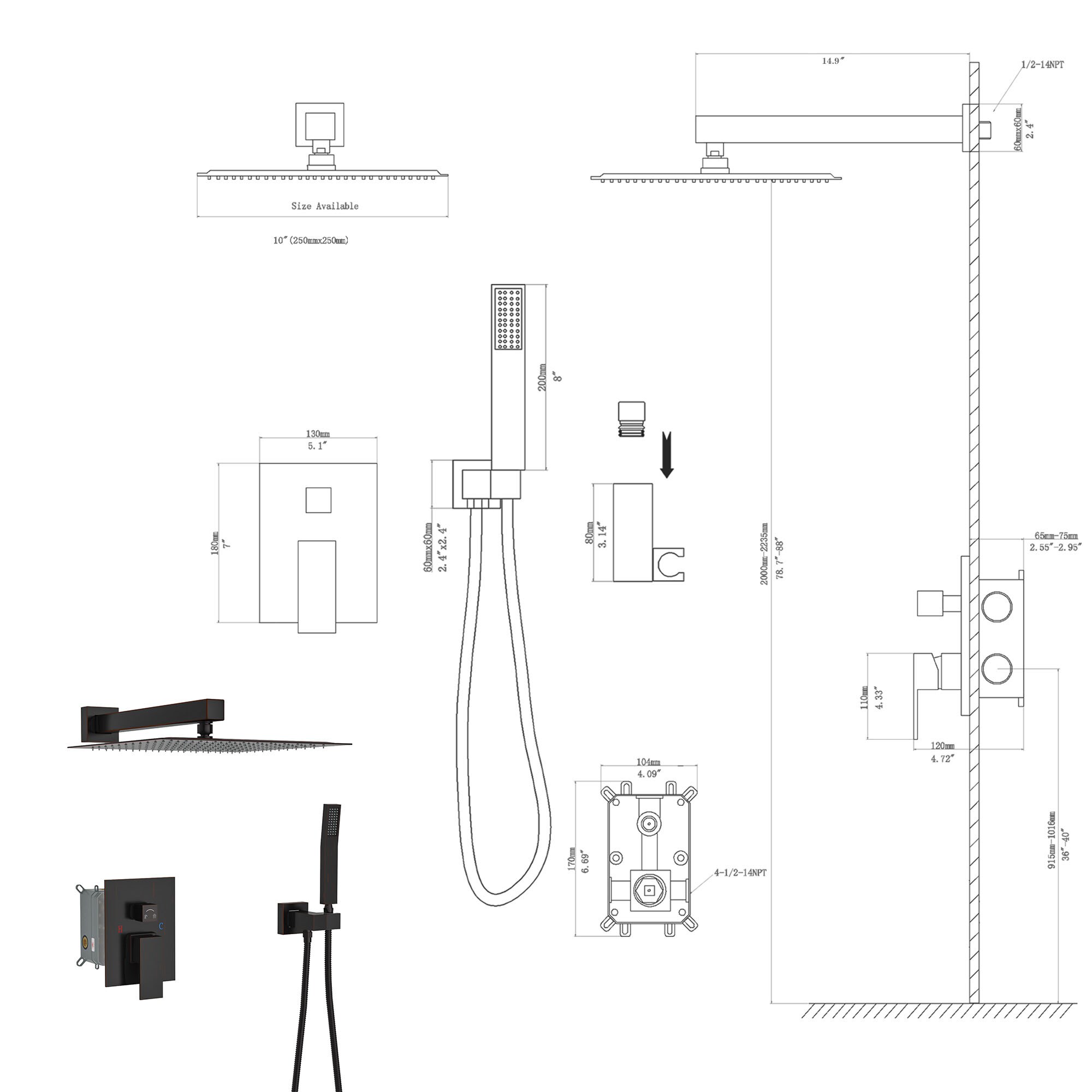 LUXEYARD DS-J-124632-18 Tub-Shower-Faucets - View #9
