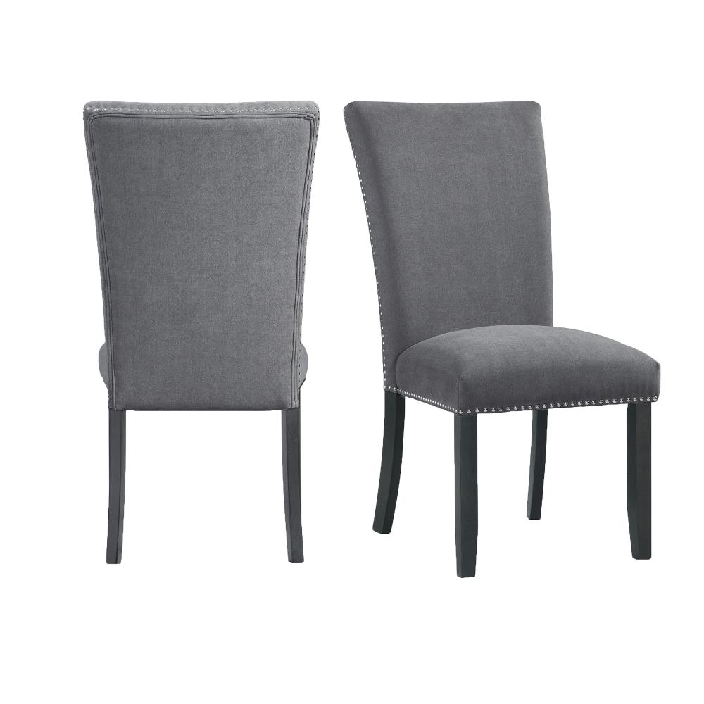 Stratton Contemporary/Modern Polyester Upholstered Dining Side Chair (Wood Frame) in Gray | - Picket House Furnishings CTC130SC