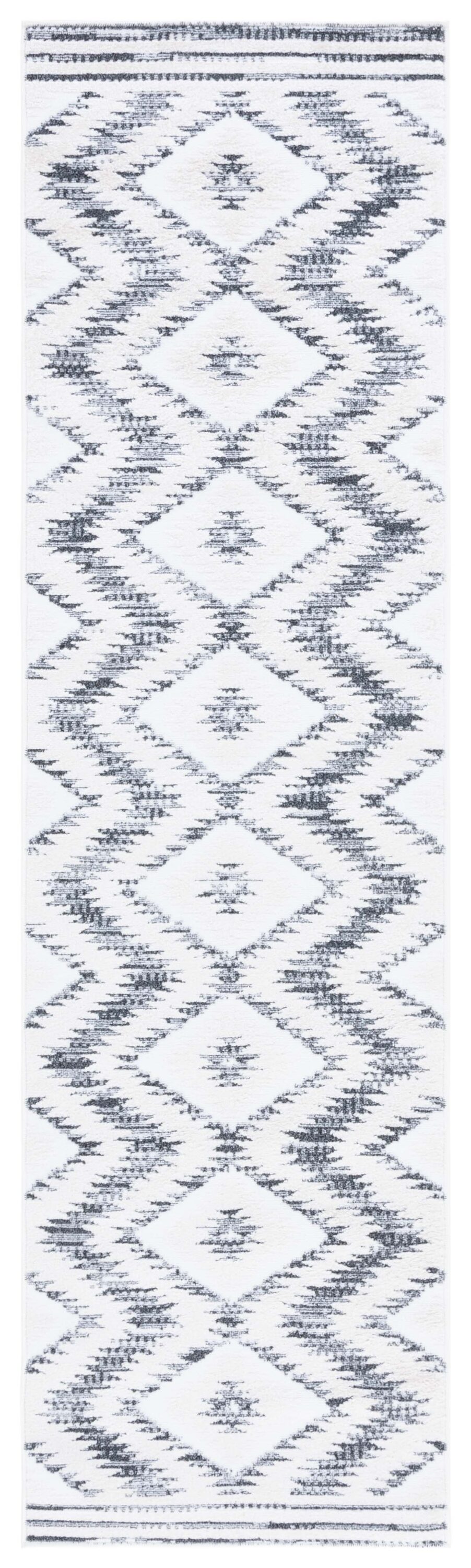 Alamo Alm737H Ivory/Charcoal 2 X 8 Runner Rug