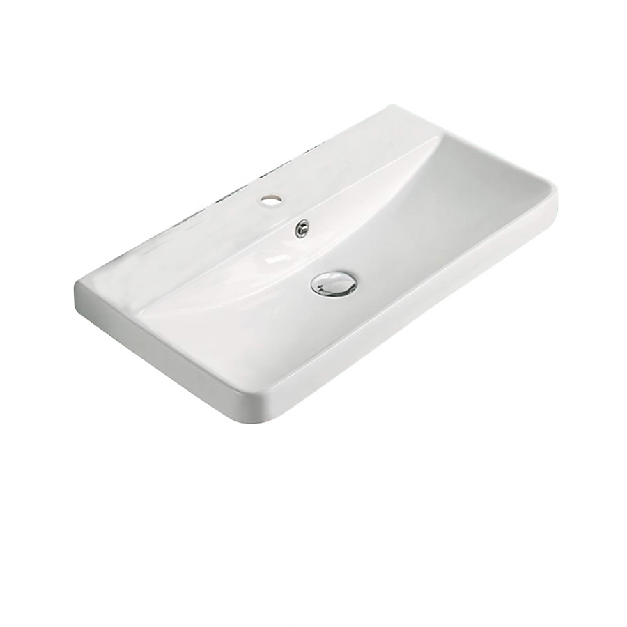 American Imaginations 24-in White Fire Clay Bathroom Vanity Top American Imaginations 24-in White Fire Clay Bathroom Vanity Top