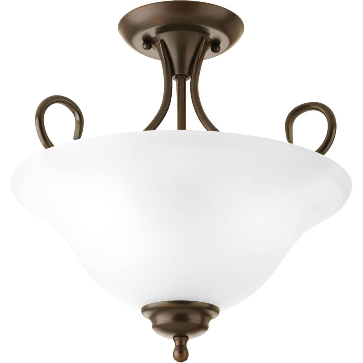 Progress Lighting P3460-20ET Melon 2-Light 13.25-in Antique Bronze  Semi-Flush mount light