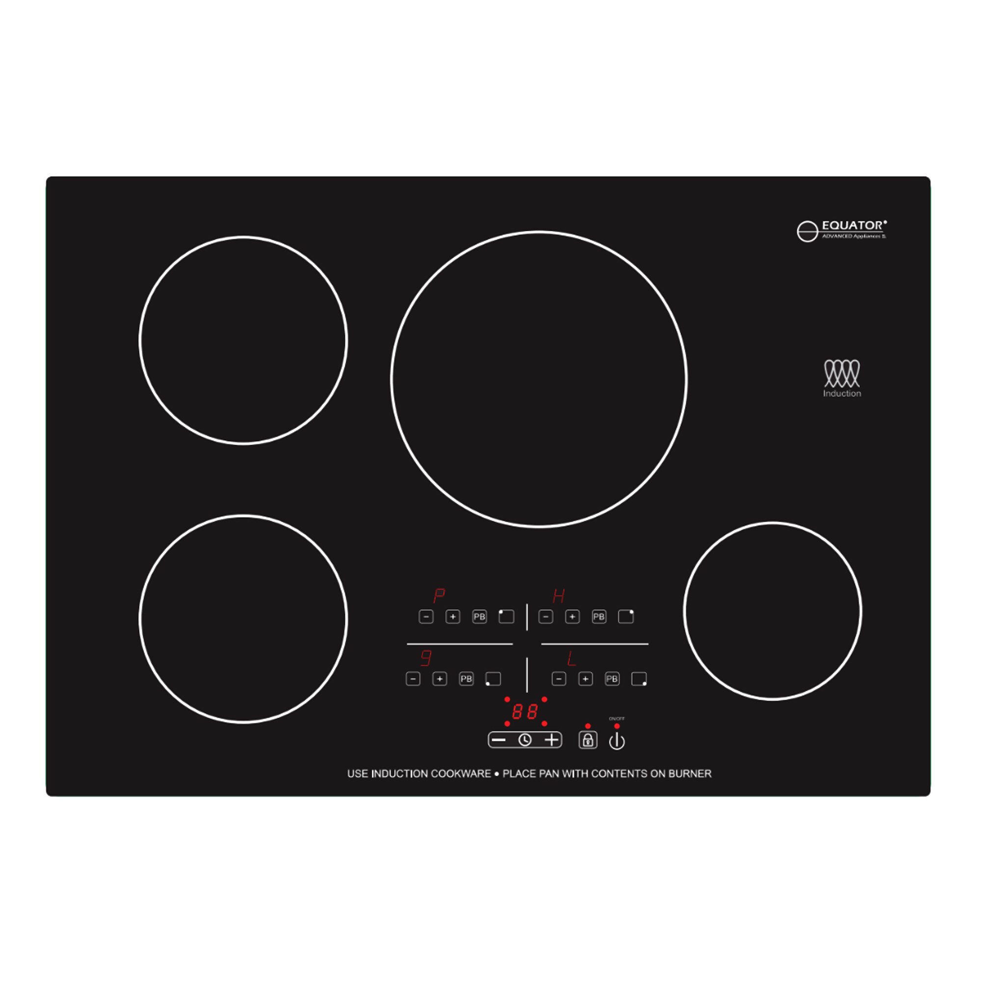 Equator 30" Black Ceramic 4 Burner Induction Cooktop