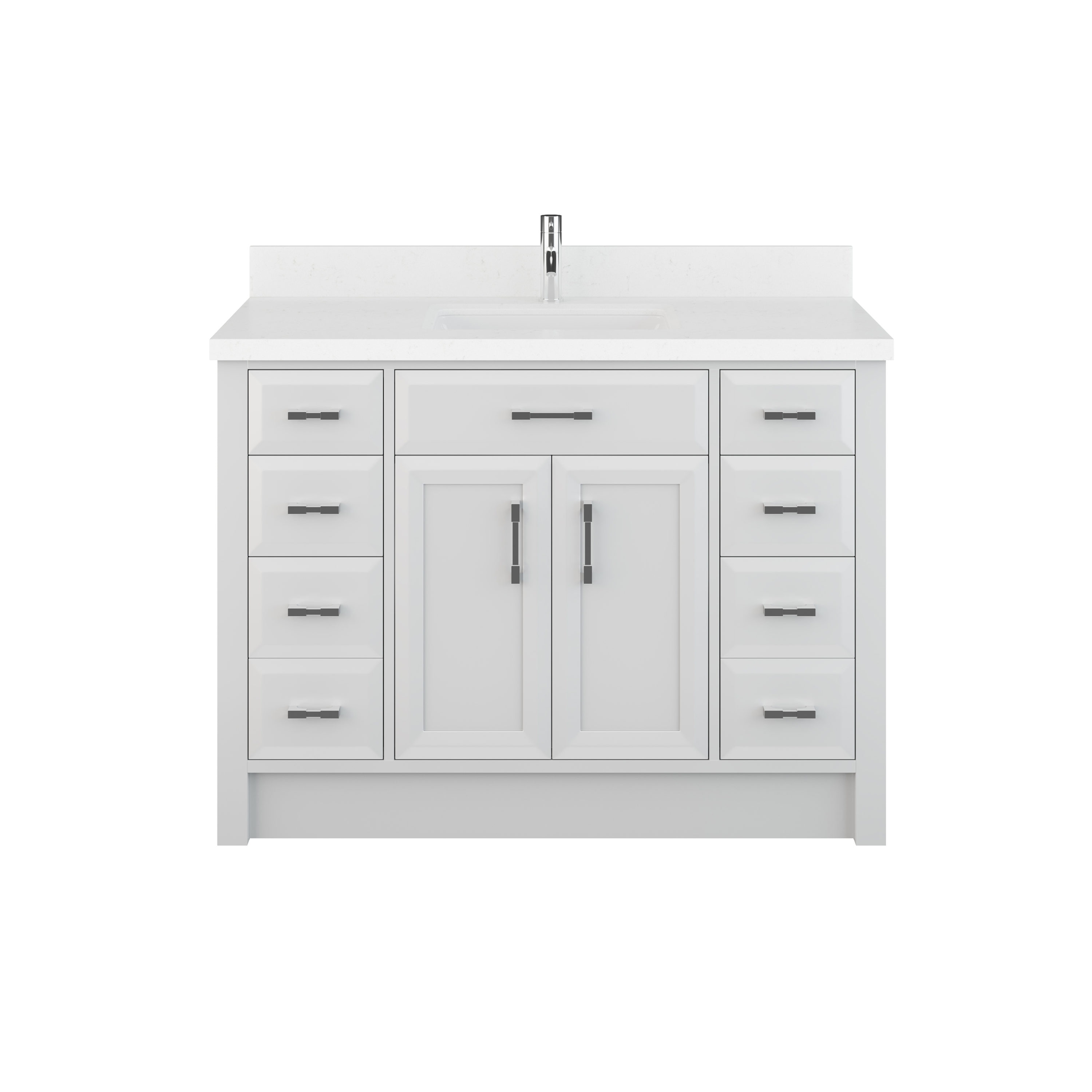 Spa Bathe Calumet 75-in Pepper Gray Undermount Double Sink Bathroom Vanity  with White with Grey Veins Engineered Stone Top in the Bathroom Vanities  with Tops department at