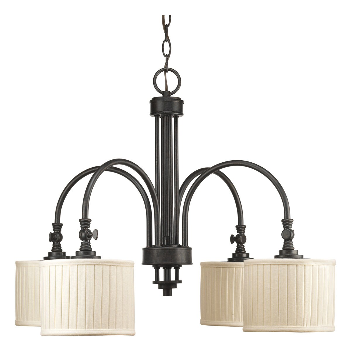 Progress Lighting P4421-84 Clayton 4-Light Espresso Transitional Led; Dry rated Chandelier
