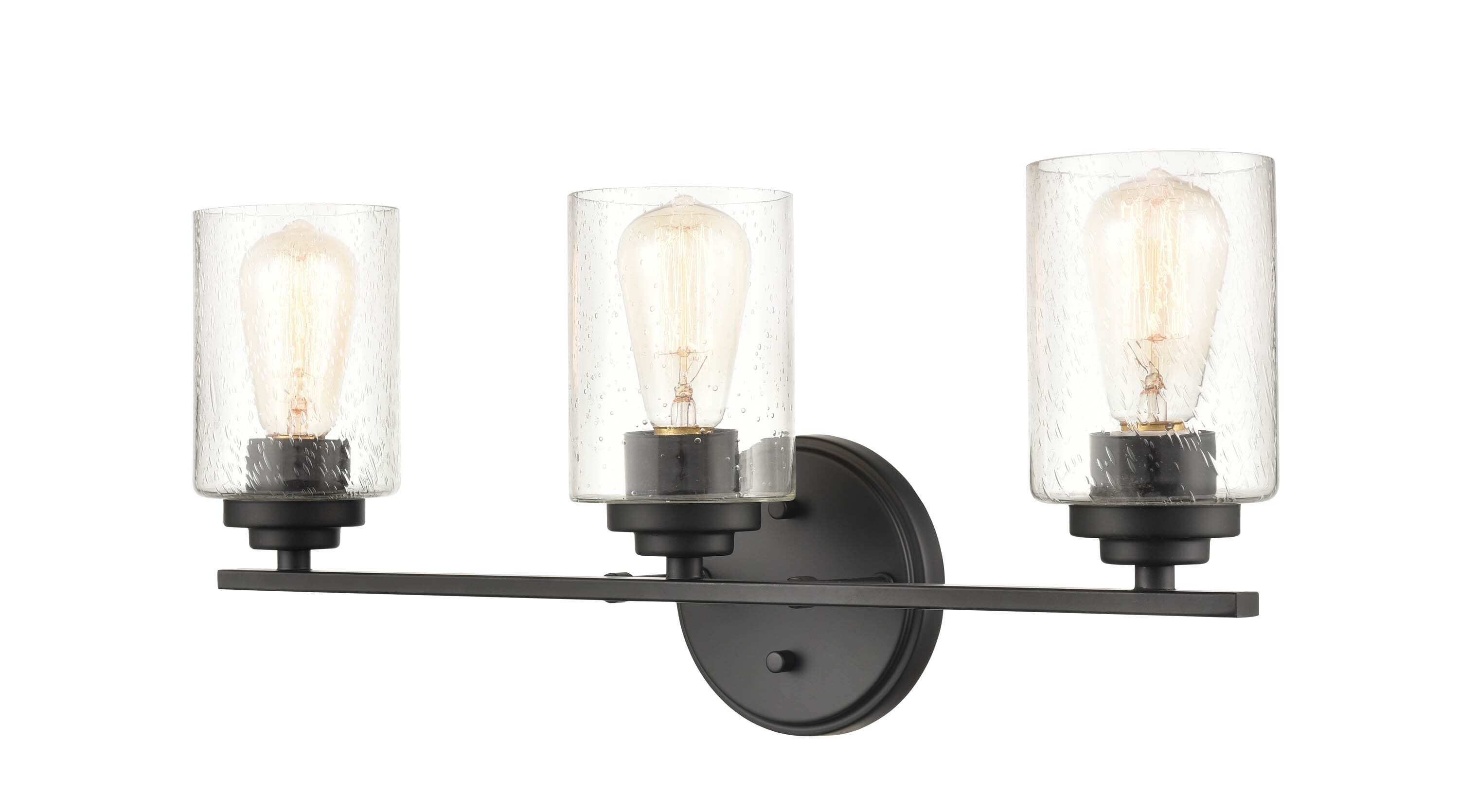 Millennium Lighting 3683-MB 22-in 3 -Light Matte Black Transitional Vanity light