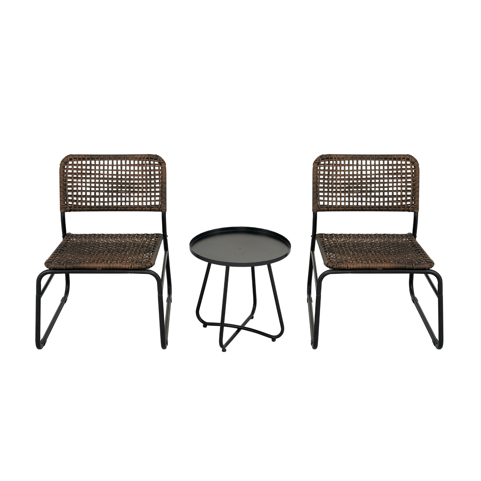 Moda Furnishings W2391P151455 Gigi 3 -Piece Wicker Patio Conversation Set