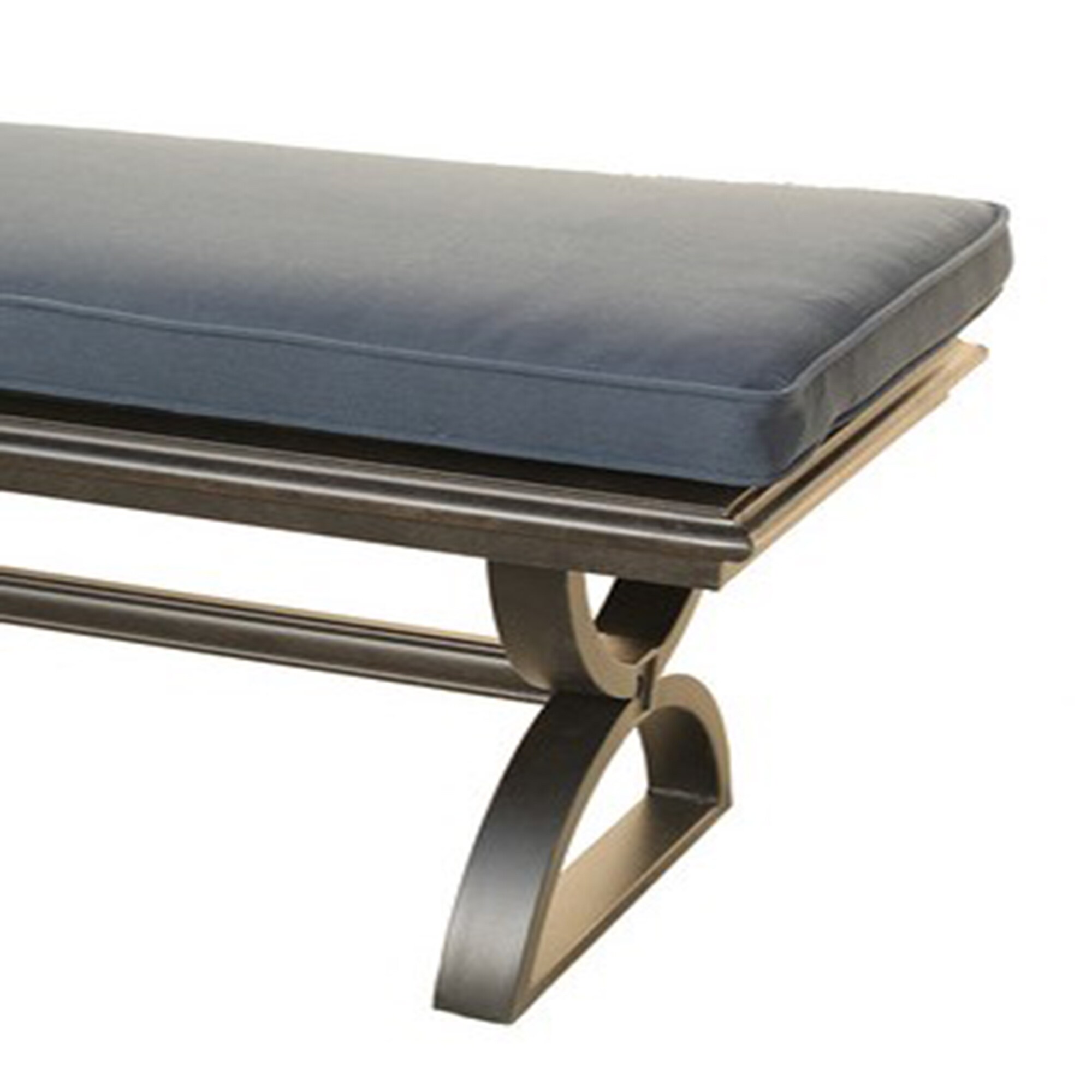 Mondawe Patio Benche 58in W x 16in H Denim Blue Aluminum Garden Bench