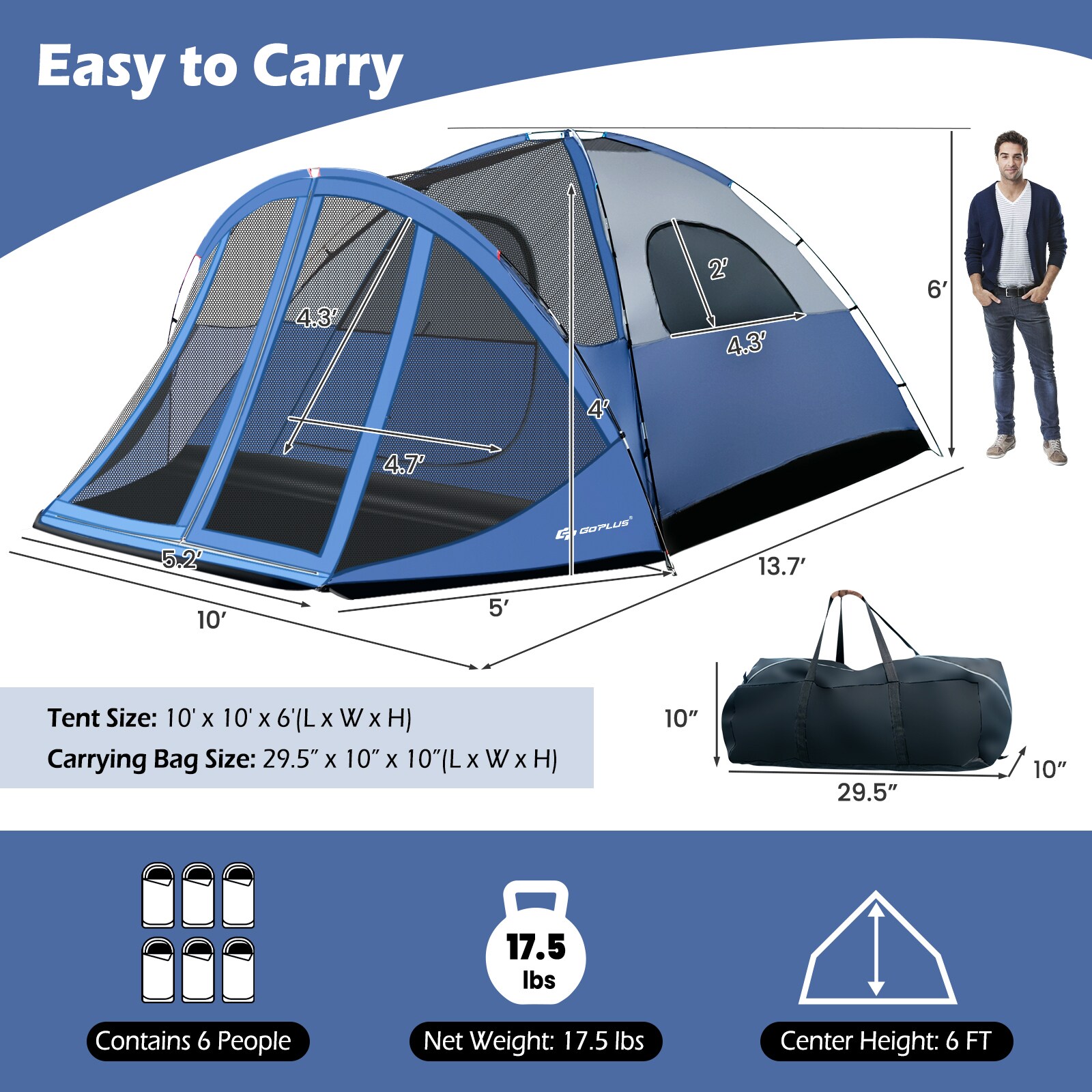 WELLFOR CAJ11657BL tents - View #9