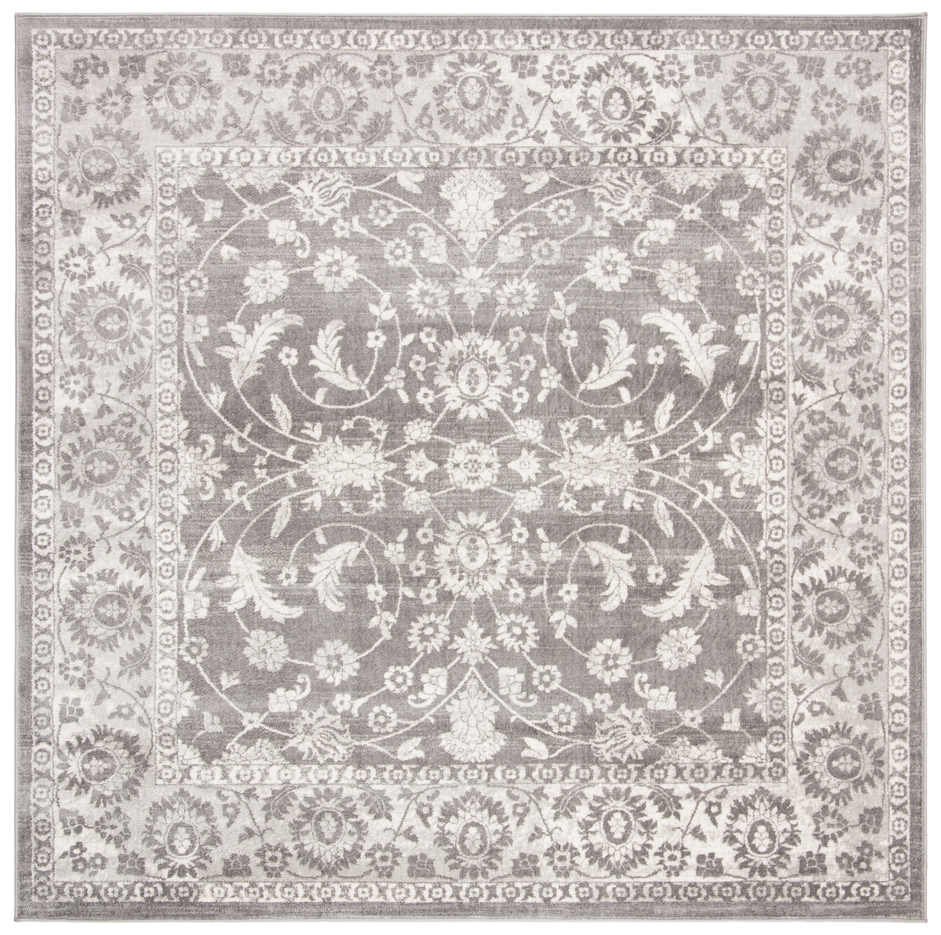 Brentwood 3' Square Gray Synthetic Hand-Knotted Area Rug