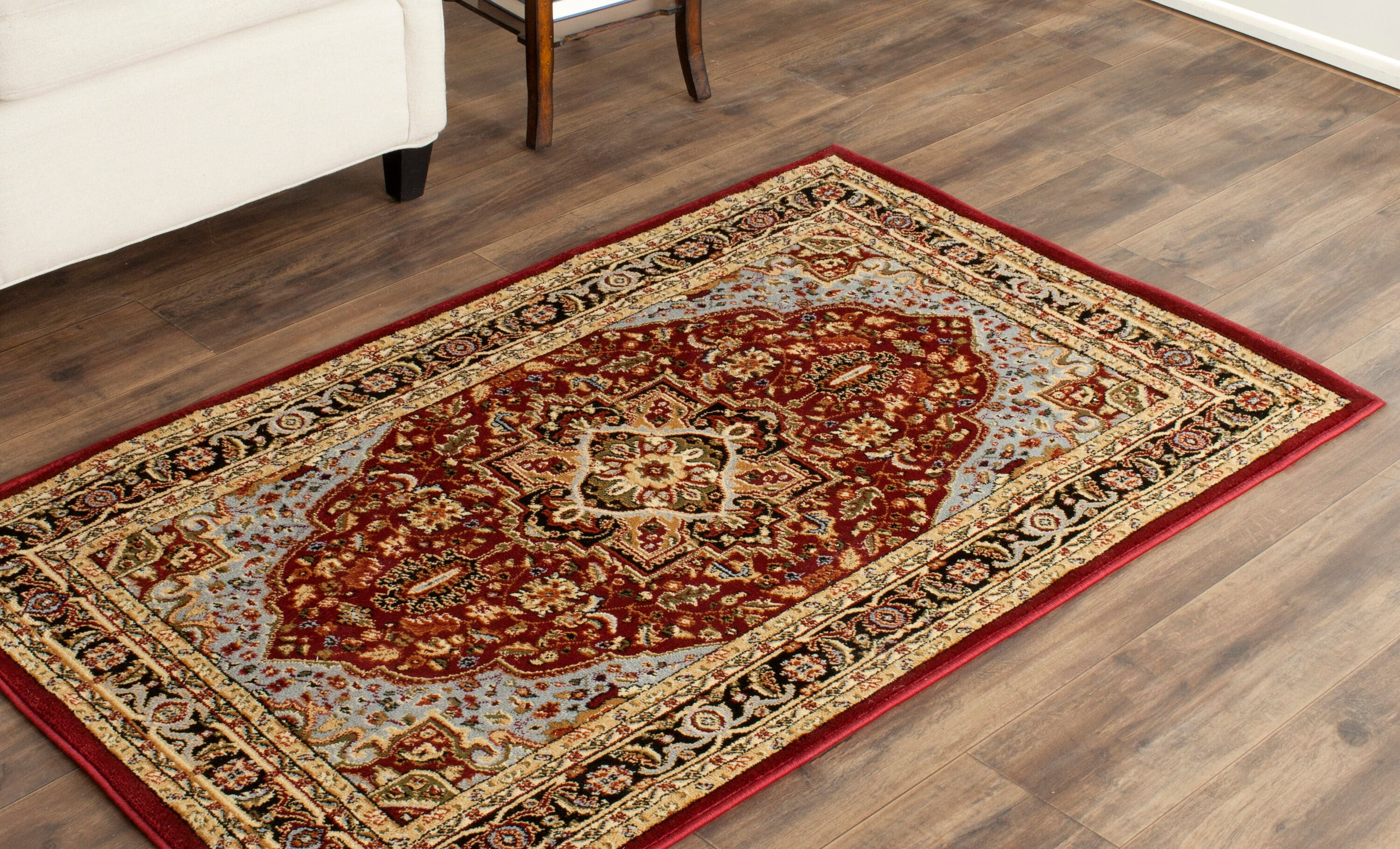 Safavieh LNH330B-3 Lyndhurst Heriz 3 x 5 (ft) Loomed Polypropylene Red/Black Rectangular Indoor Floral/Botanical Oriental Throw rug