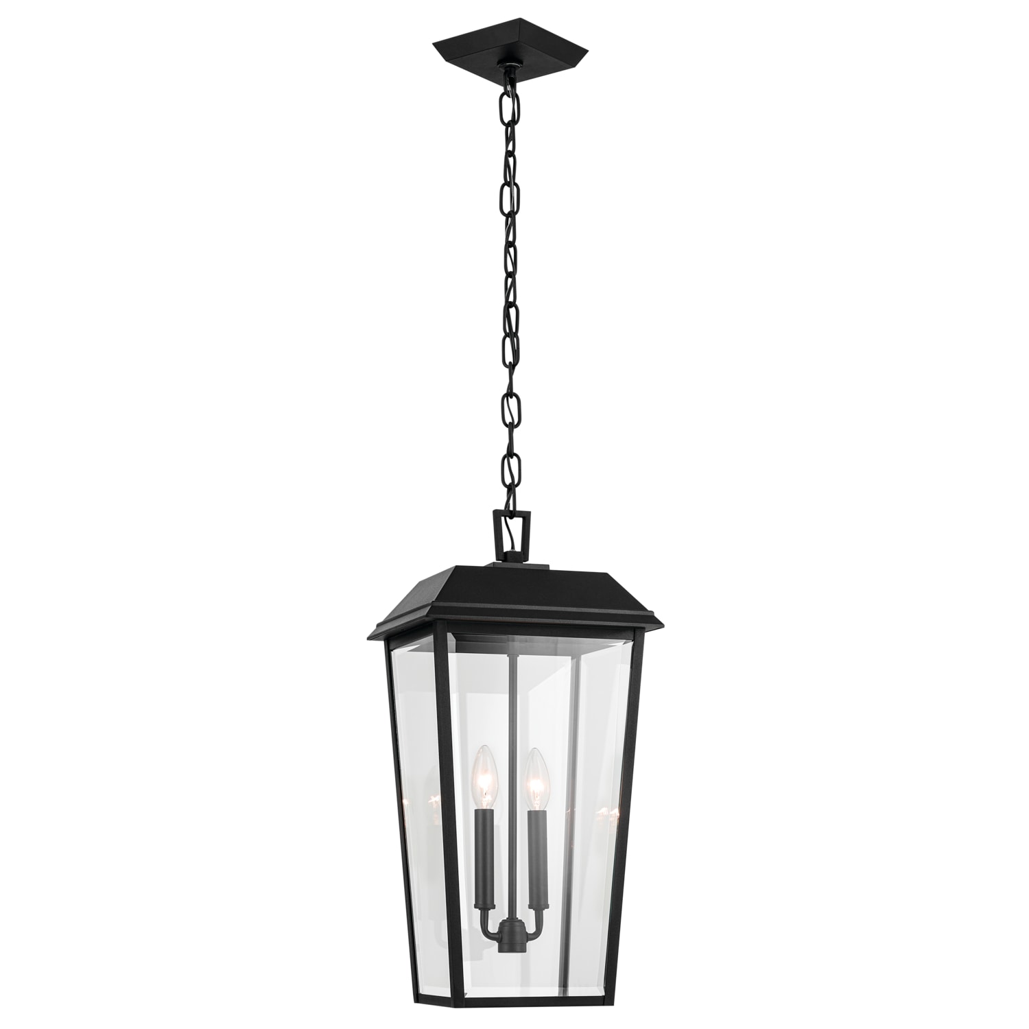 Kichler 59122BKT Regence 2 -Light Olde Bronze Traditional Beveled glass Lantern Medium Indoor/Outdoor Hanging Pendant light