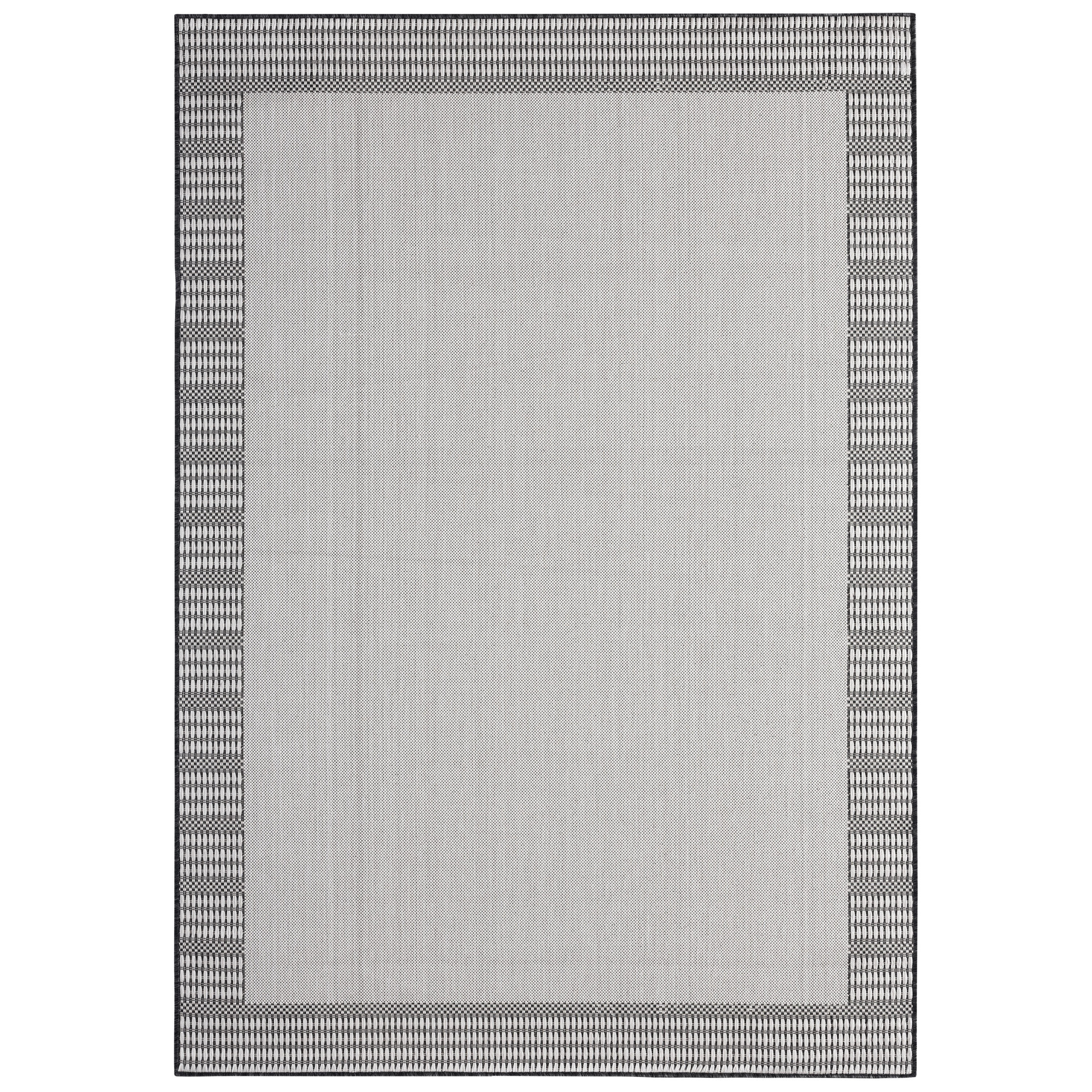 Nicole Miller 2-3754-456 Patio Country Landry 5 x 7 (ft) Polypropylene Grey/Black Rectangular Indoor/Outdoor Border French Country Area rug