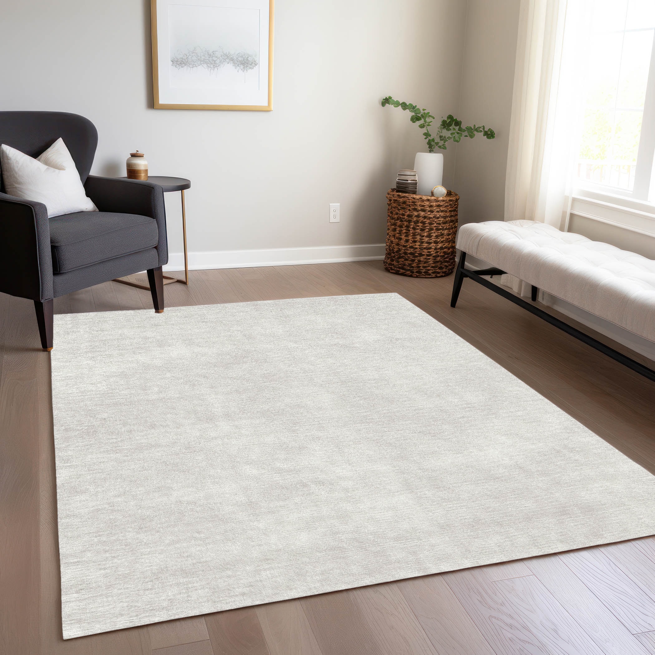 Addison Rugs ACN1018IV3X5 Chantille ACN1018IV 3 x 5 (ft) Polyester Ivory Rectangular Indoor/Outdoor Geometric Machine washable Area rug