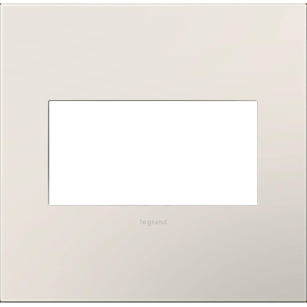Legrand AWP2GLA4 adorne 2 -Gang Specialty Size Satin Light Almond Plastic Indoor Screwless Square Wall Plate