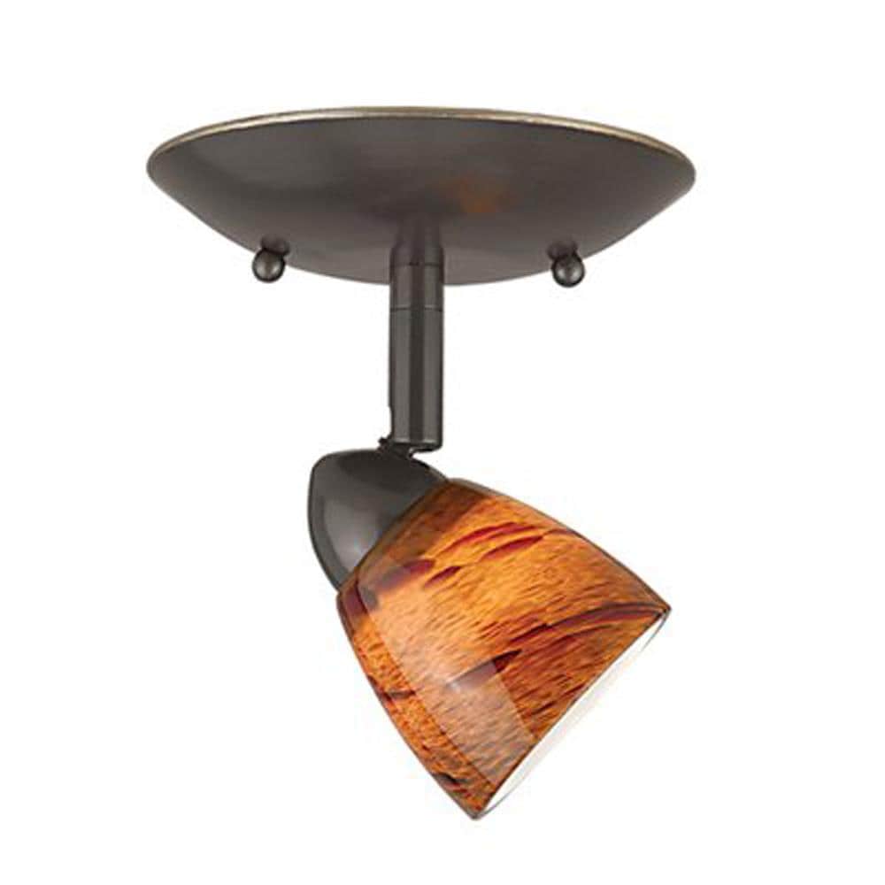 Cal Lighting SL-954-1-RU/AMS Orbit 1-Light 6-in Rust Dimmable Standard Flush Mount Fixed Track Light Kit