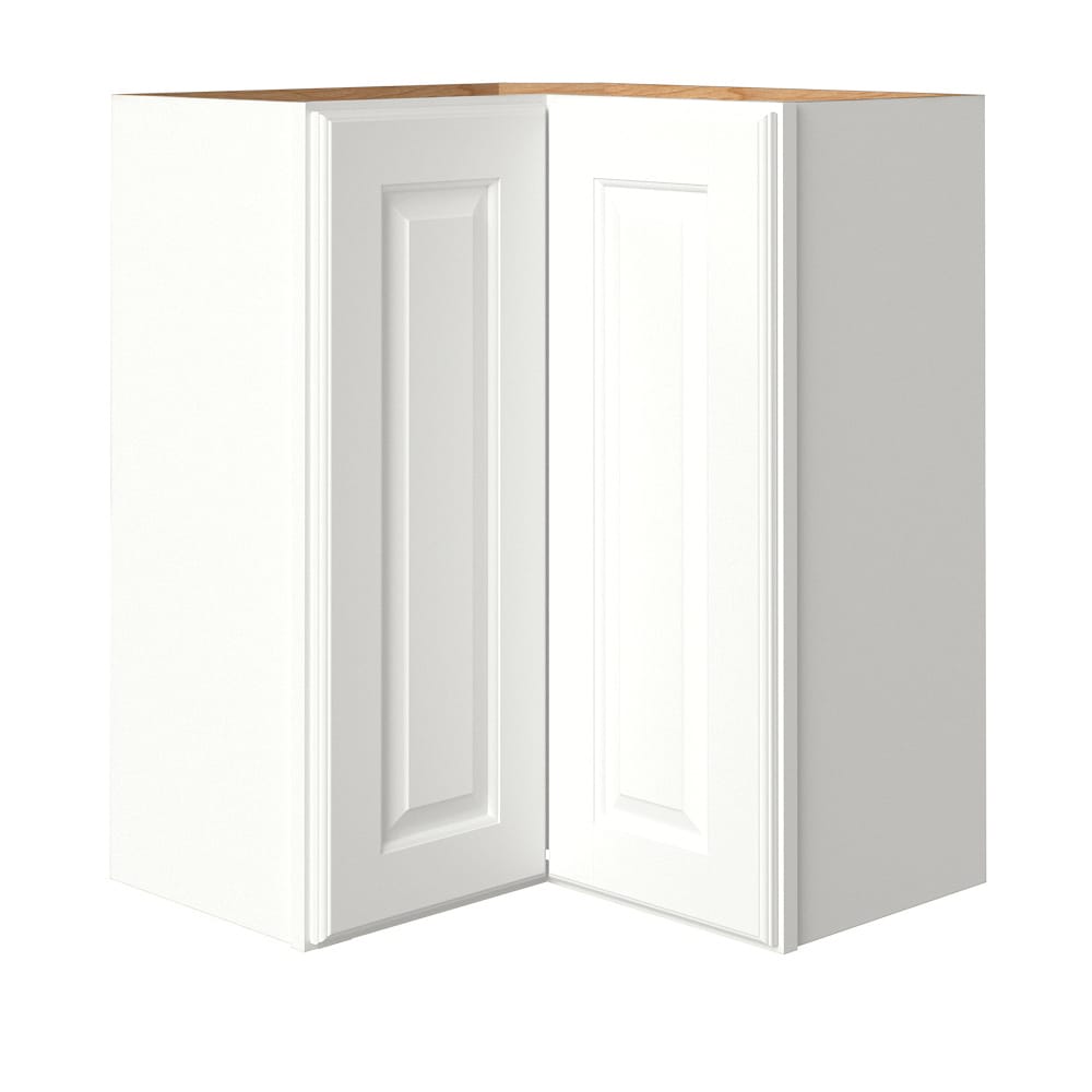 Tilson 24-in W x 30.125-in H x 12-in D Linen L-shaped Corner Wall Fully Assembled Cabinet (Raised Panel Square Style) in White | - allen + roth 9277TS