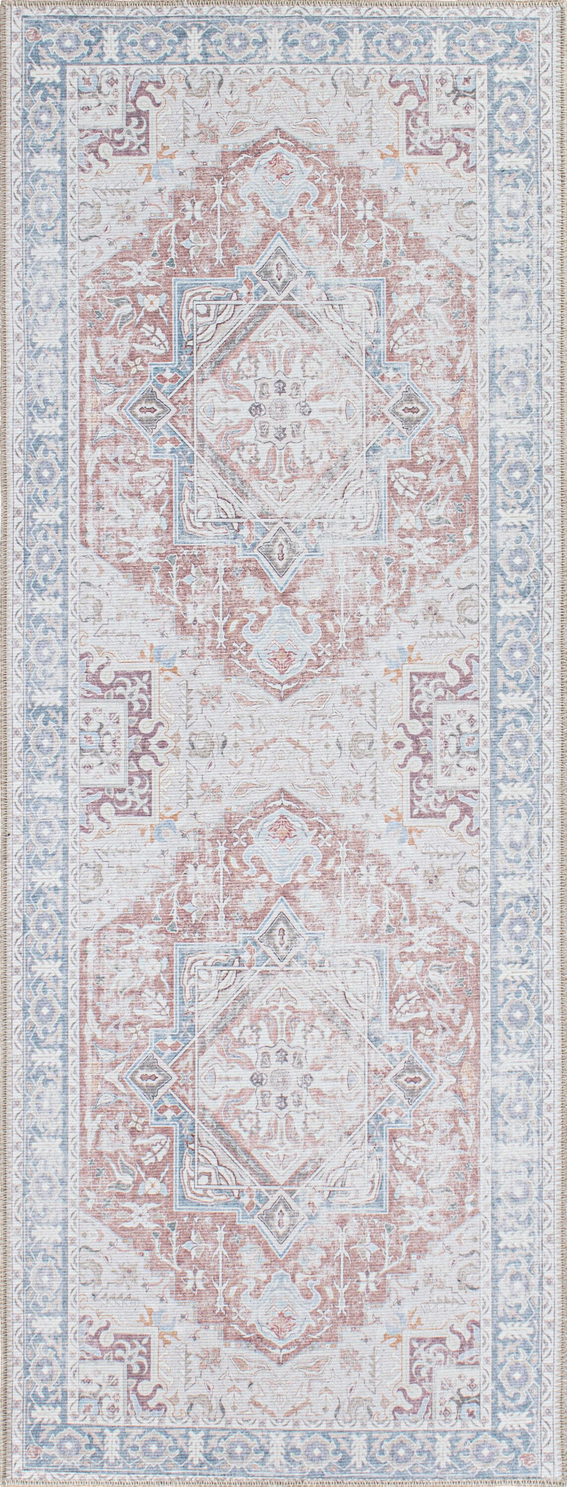 World Rug Gallery 5052RUST2X7 Somerville 2 X 7 (ft) Rust Indoor Medallion Bohemian/Eclectic Machine Washable Runner