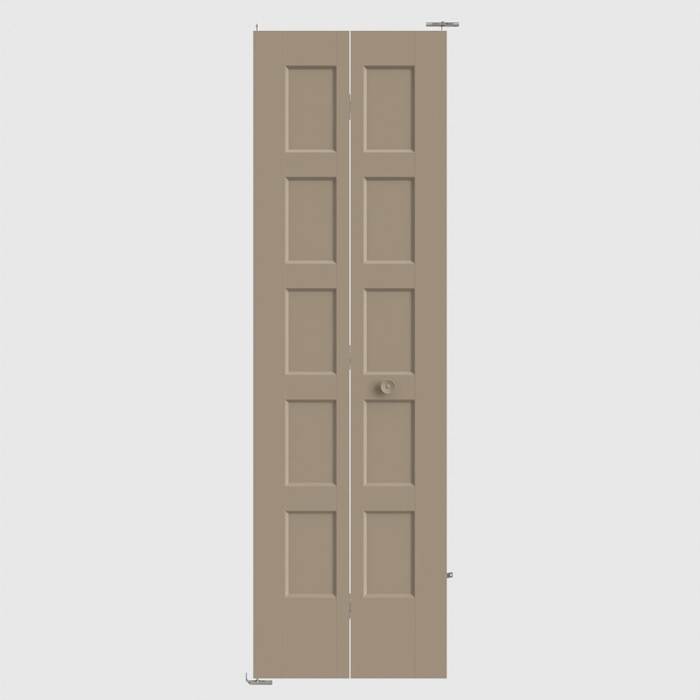 Masonite 640652 Bayshore 24-in x 80-in Sandpiper 5-panel square Smooth Hollow core Primed Molded composite Closet Bifold Door