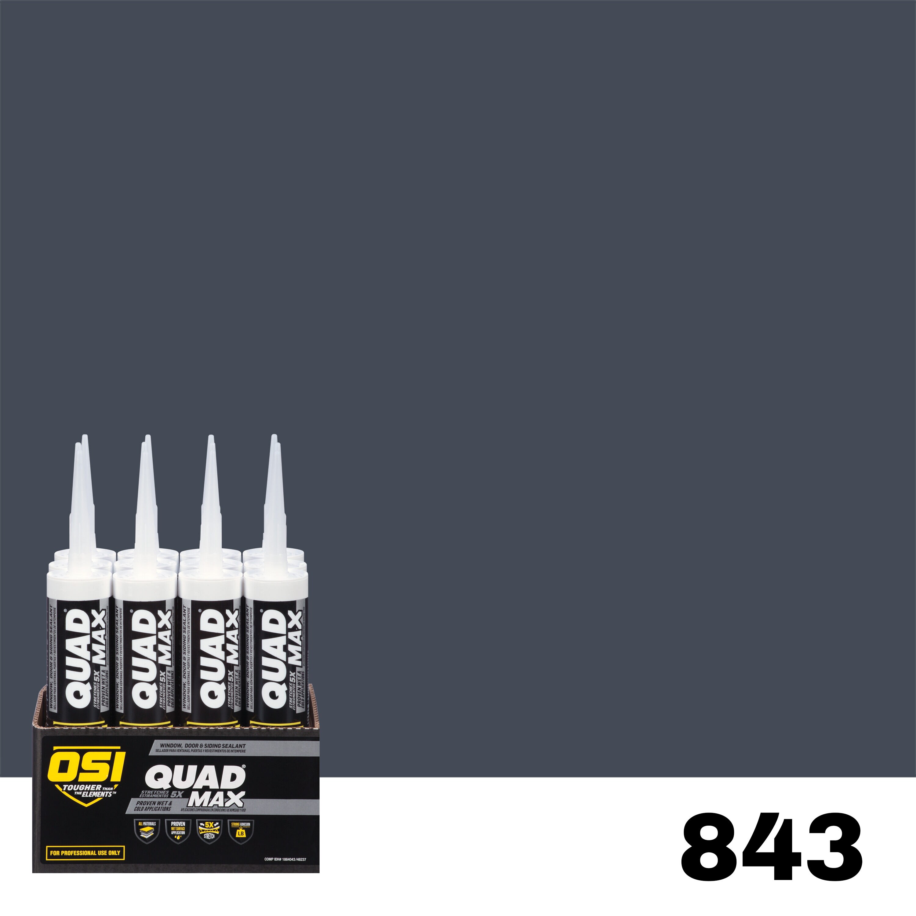 OSI 1869755 Quad Max 12 -Pack 9.5-oz Window door Blue 843 Paintable Advanced Sealant Caulk