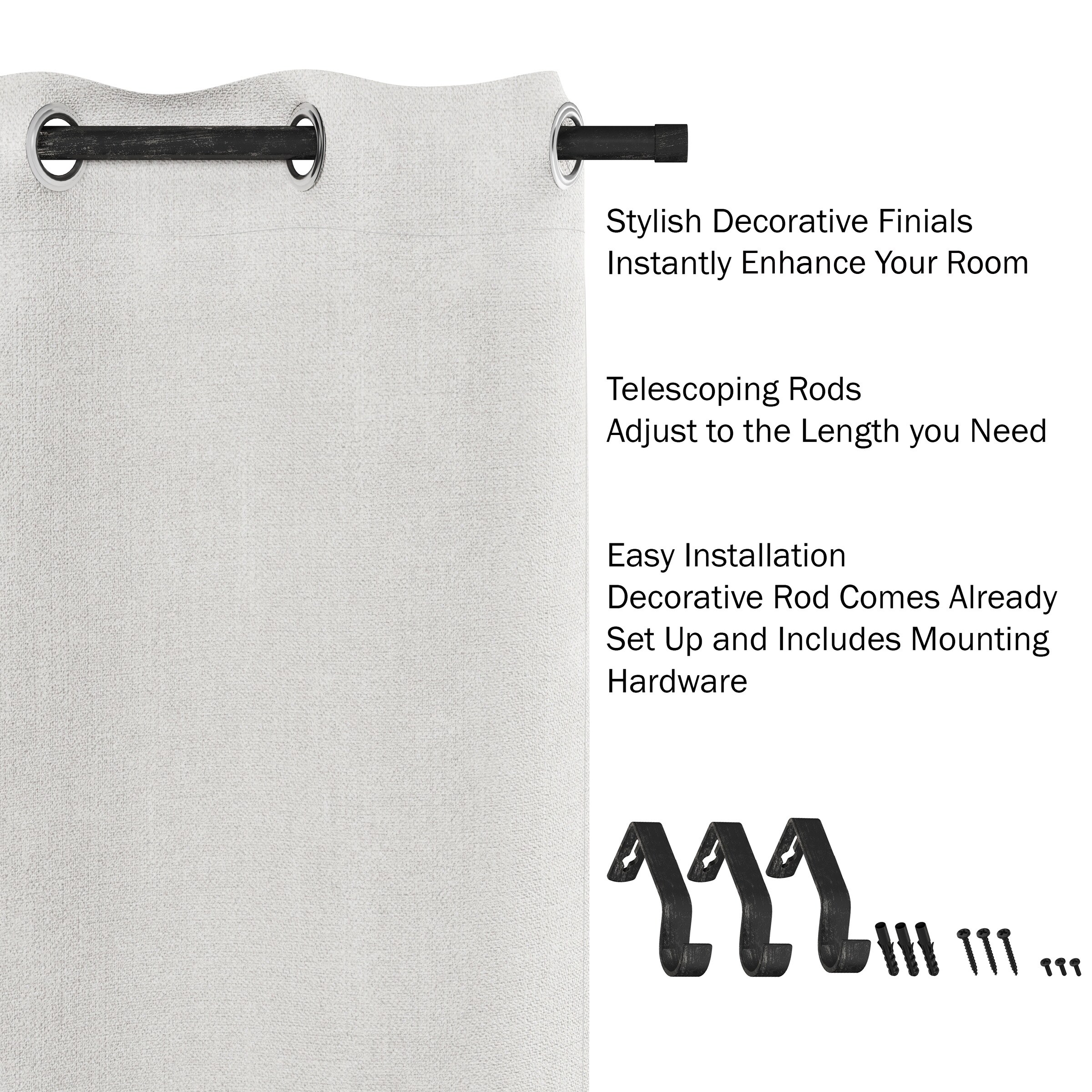 Hastings Home 978244GUR Curtain-Rods - View #5
