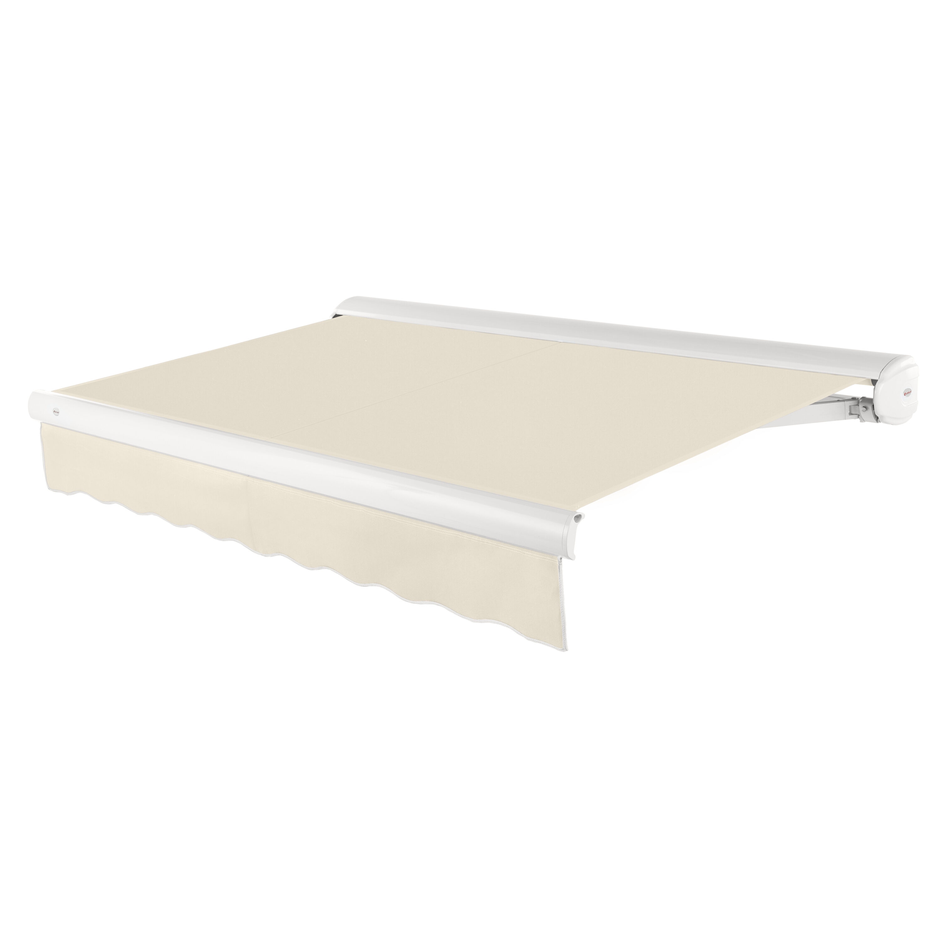 Awntech KWL14-L-L Key West Left Motor 168-in Wide x 120-in Projection x 10-in Height Fabric Linen Solid Motorized Retractable Patio Awning