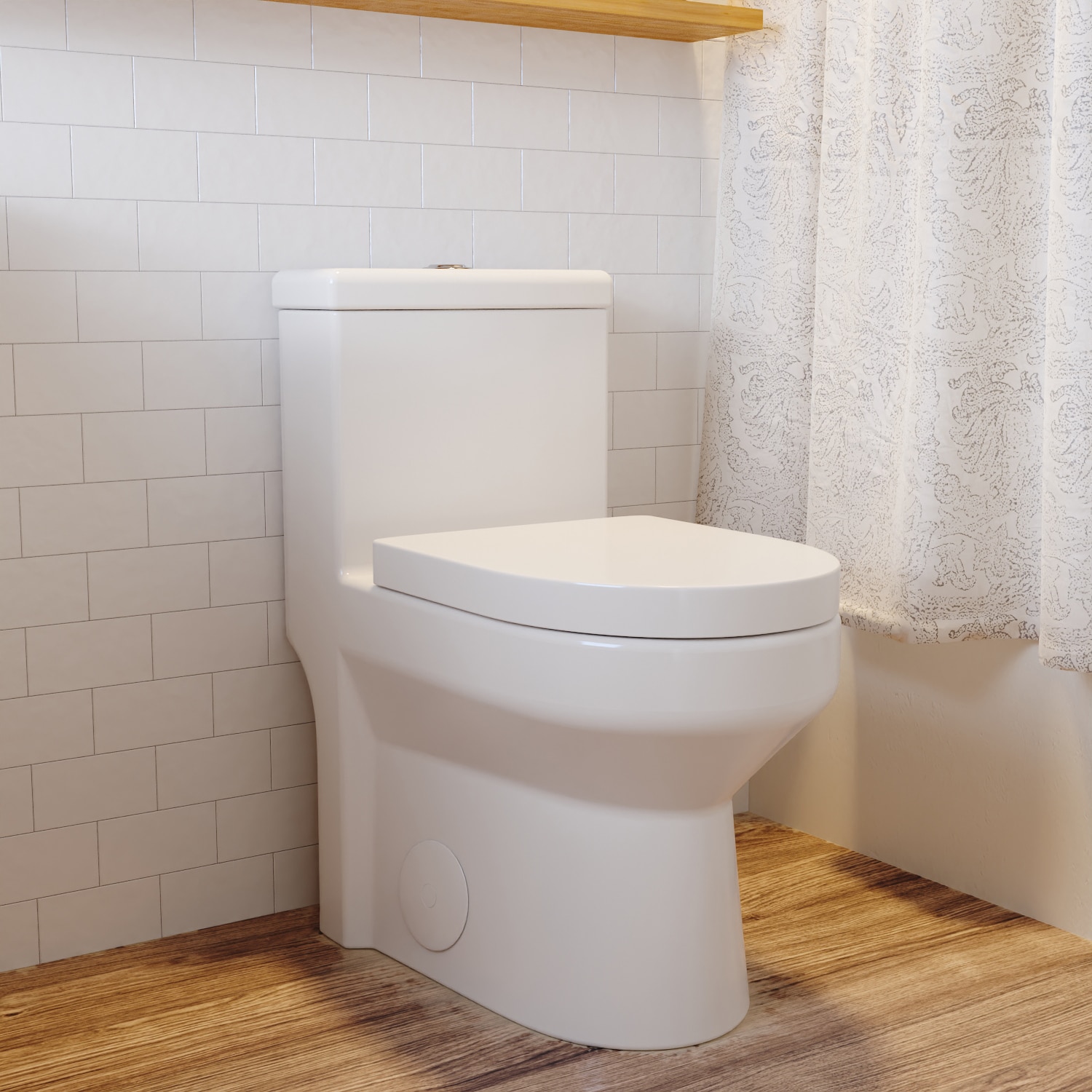 DeerValley DV-1F52812R Liberty White Dual Flush Elongated Standard height Soft Close 1-piece Toilet 10-in Rough-In WaterSense 1.6 GPF