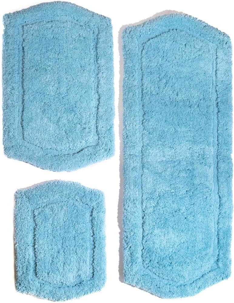 Chesapeake Merchandising 43262 Paradise 22-in x 60-in Spa Blue Polyester Memory Foam Bath Rug