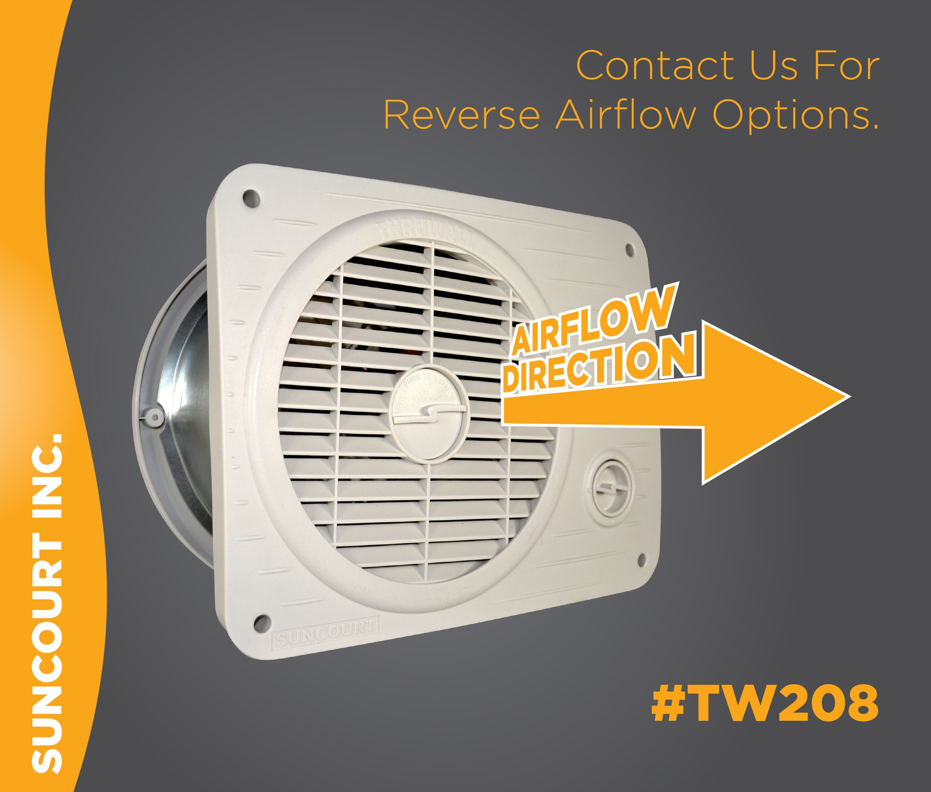 Transfer Fan Room Air Heat Circulation ThruWall HVAC Thru-Wall Vent Airflow New 