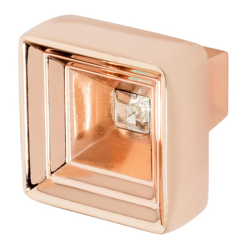 Wisdom Stone 4221RG-C Hidden Treasure Rose Gold Square Cabinet Knob