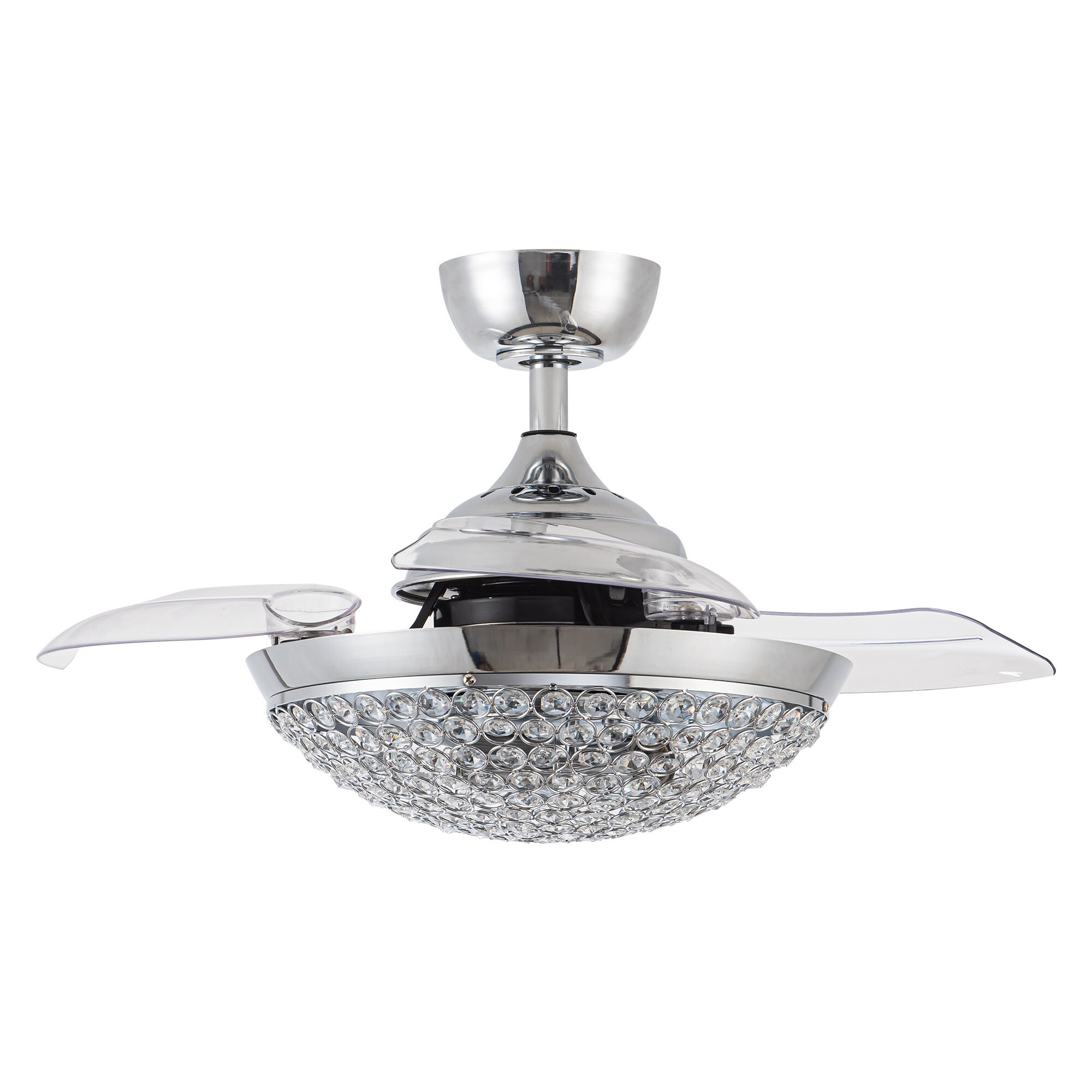 Parrot Uncle Fandelier 36-in Chrome LED Medium Base (e-26) Indoor ...