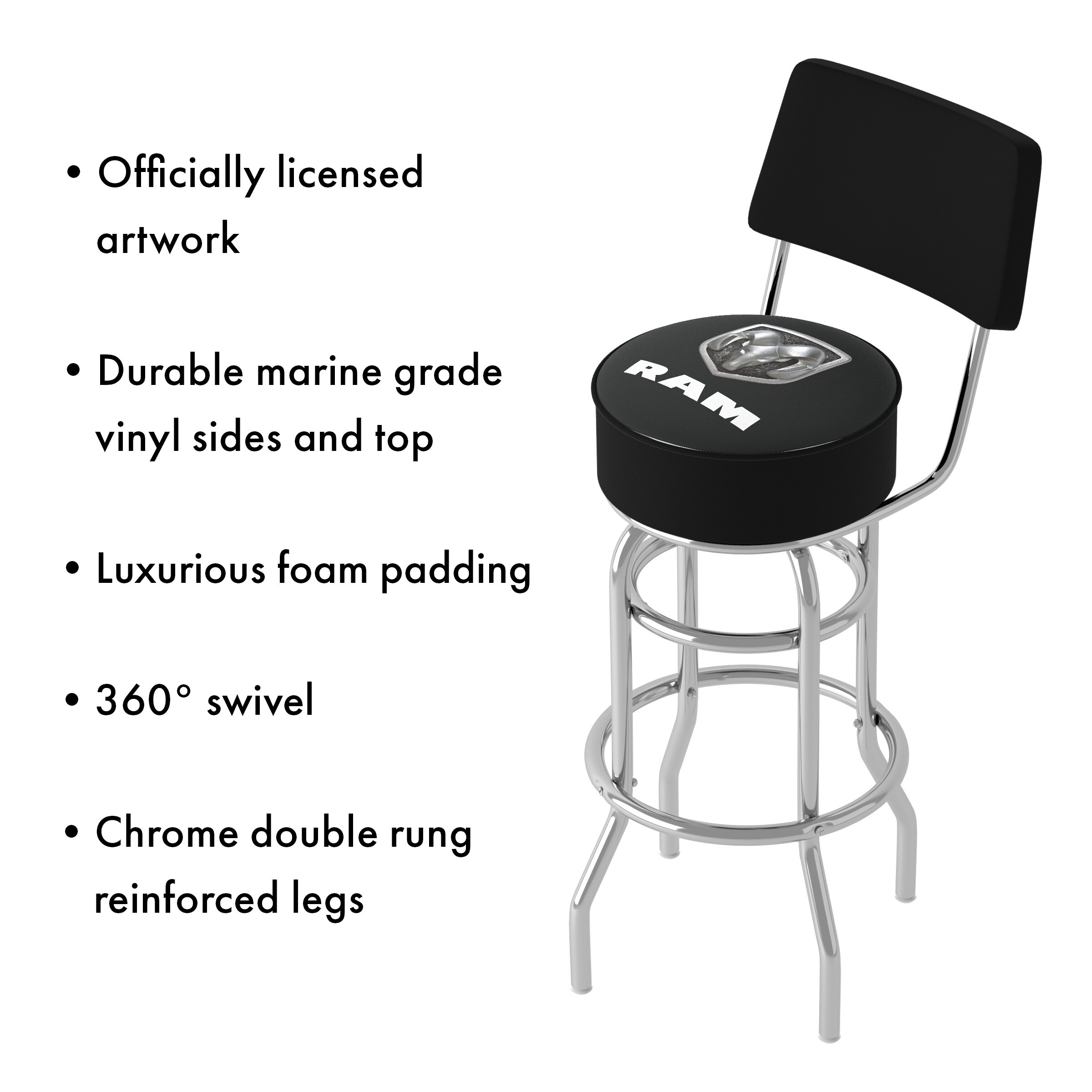 Trademark Gameroom RAM1100-LOGO-BLK stools - View #3