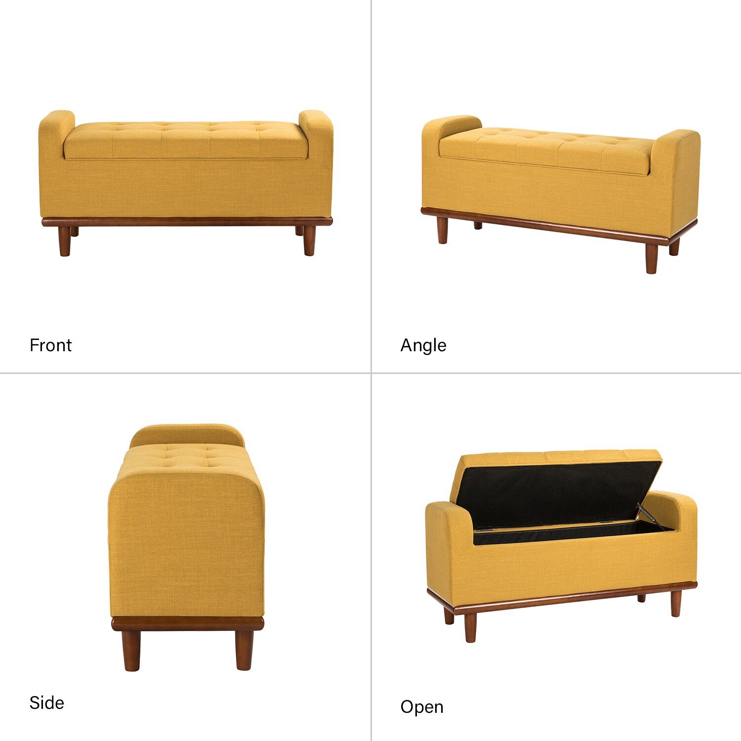 14 Karat Home BEOY0568-MUSTARD bench - View #5