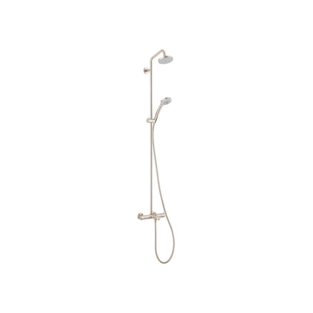 Hansgrohe 27143821 Croma 1.0 -Spray Brushed nickel 5.375-in Round Dual/Combo Rain Shower Head 1.75 GPM