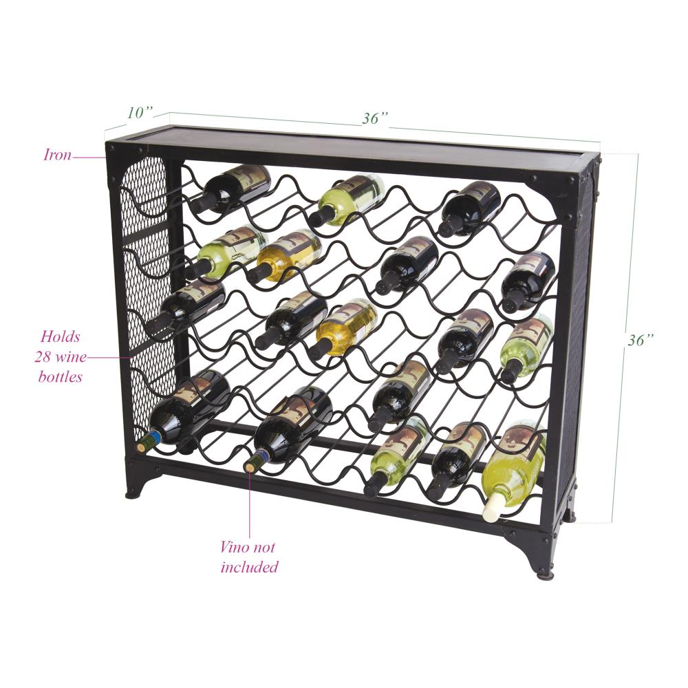 GO Home 35 Bottle Black Metal Wine Rack at Lowes