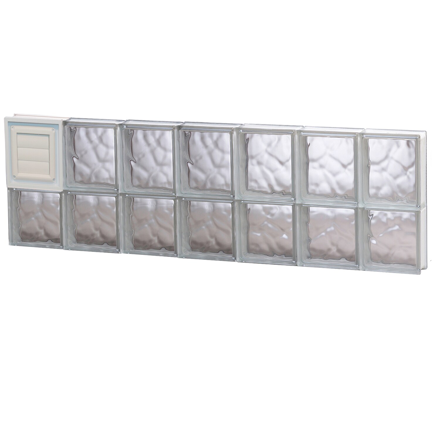 REDI2SET D4214DC Wavy Glass 40-1/4-in x 13-1/2-in Frameless Replacement Dryer vent Glass Block Window