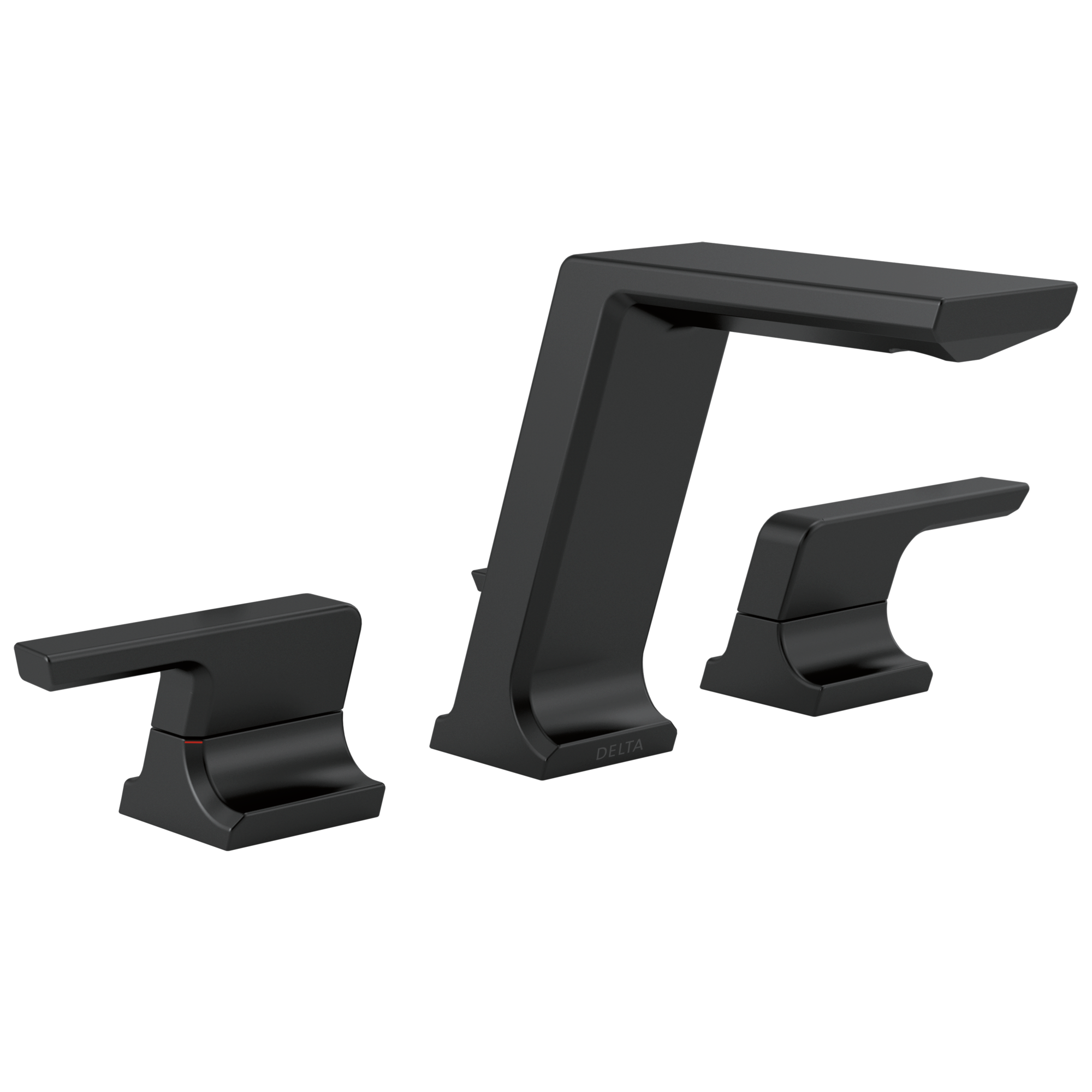 Delta 3599LF-BLMPU Pivotal Matte Black Widespread 2-handle WaterSense Mid-arc Residential Handle Bathroom Sink Faucet with Drain