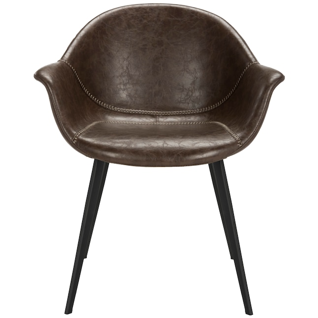Safavieh Set of 2 Dublin Contemporary Faux Leather Upholstered Arm Chair (Wood Frame) Safavieh Set of 2 Dublin Contemporary Faux Leather Upholstered Arm Chair (Wood Frame)