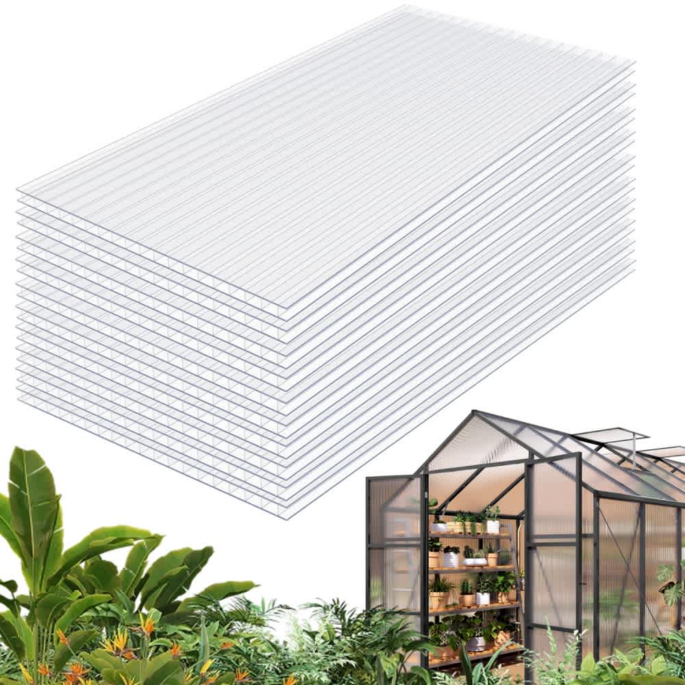 Ama Pear 12 Pack 5 x 2 Polycarbonate Panels for Greenhouses and DIY Projects