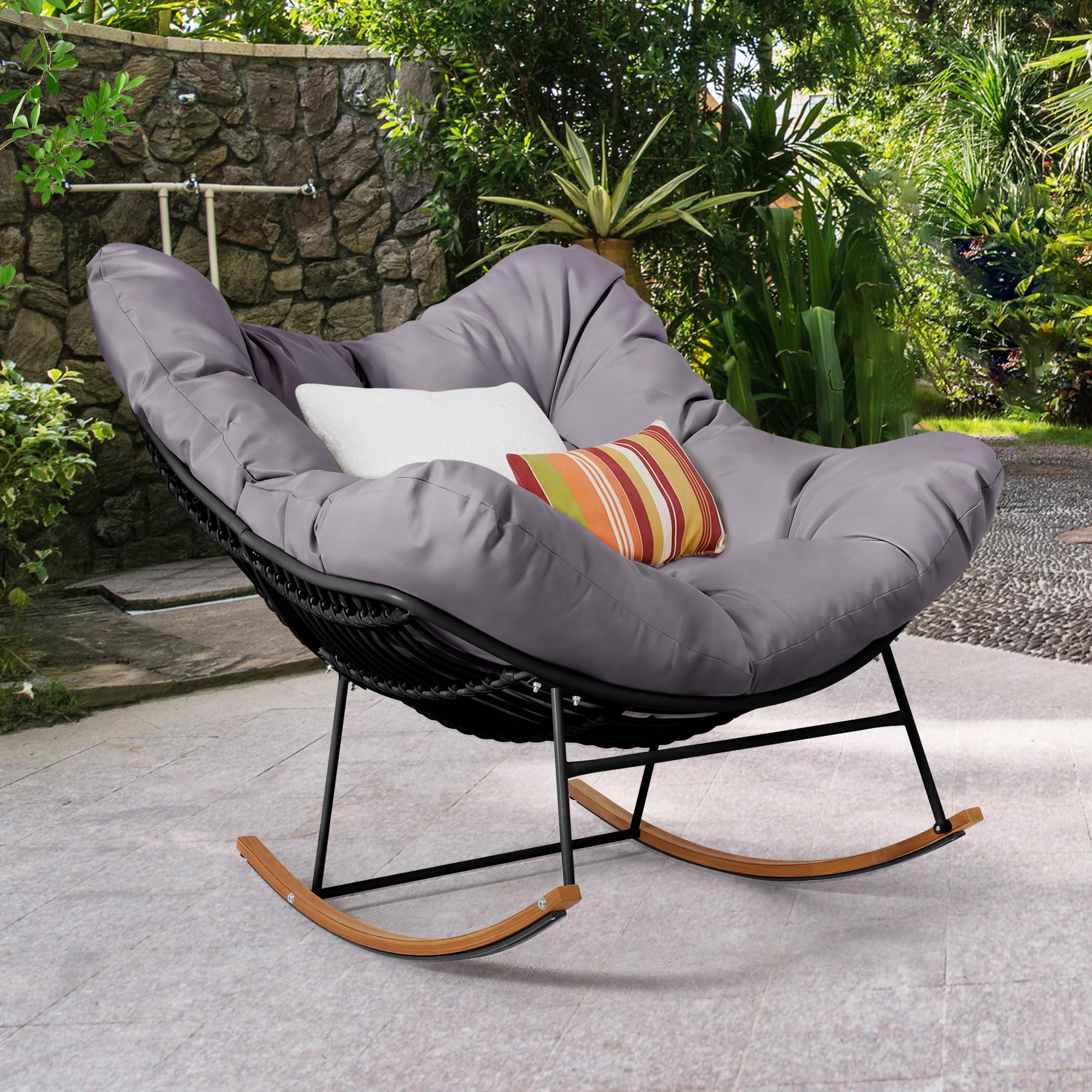 AURA OUTDOOR OIRC001-GY Patio-Chairs - View #2