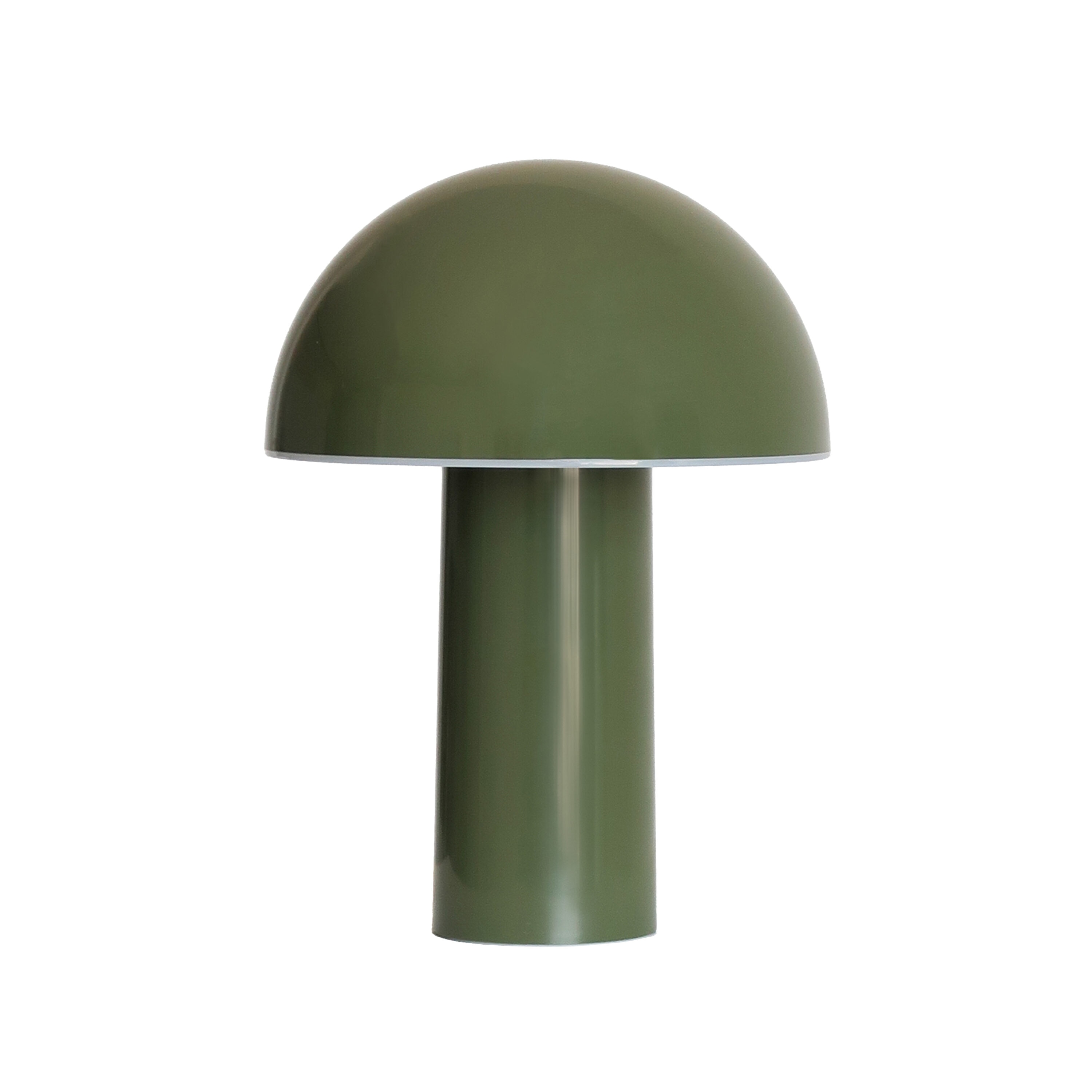 Brightech TL-CLA-GRN 10-in Celia Olive Green Rechargeable LED Mushroom Table Lamp with 3-Way Dimming