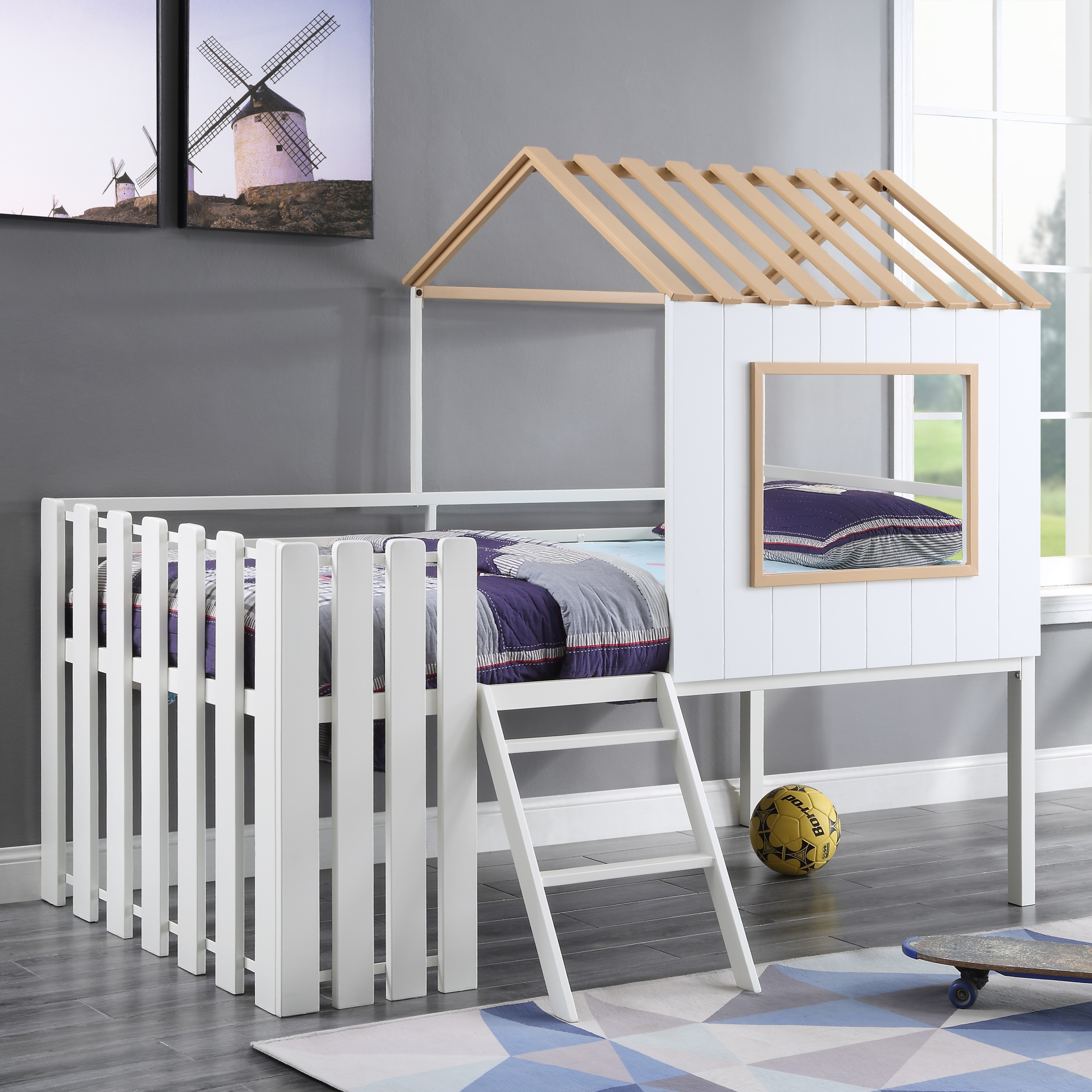 Furniture Of America Crowen Natural Twin Loft Bunk Bed In The Bunk Beds ...